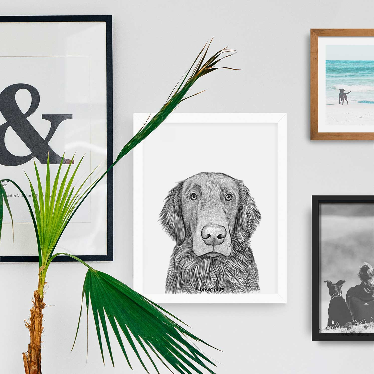 Pippin the Flat Coated Retriever Art Print