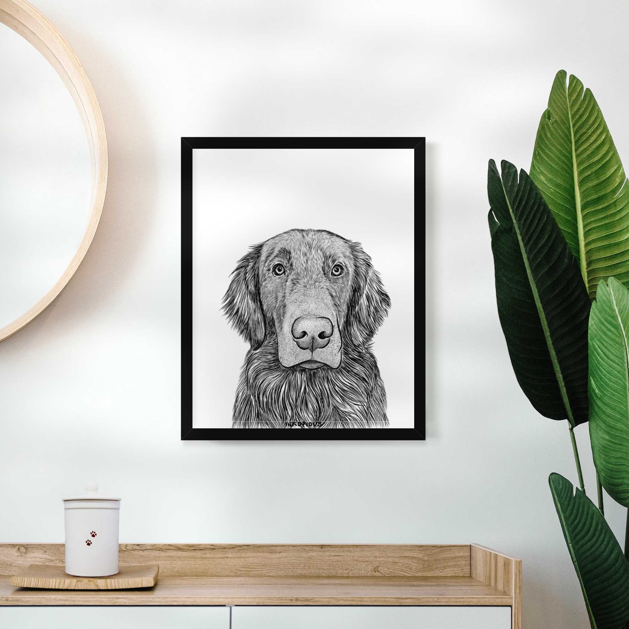 Pippin the Flat Coated Retriever Art Print