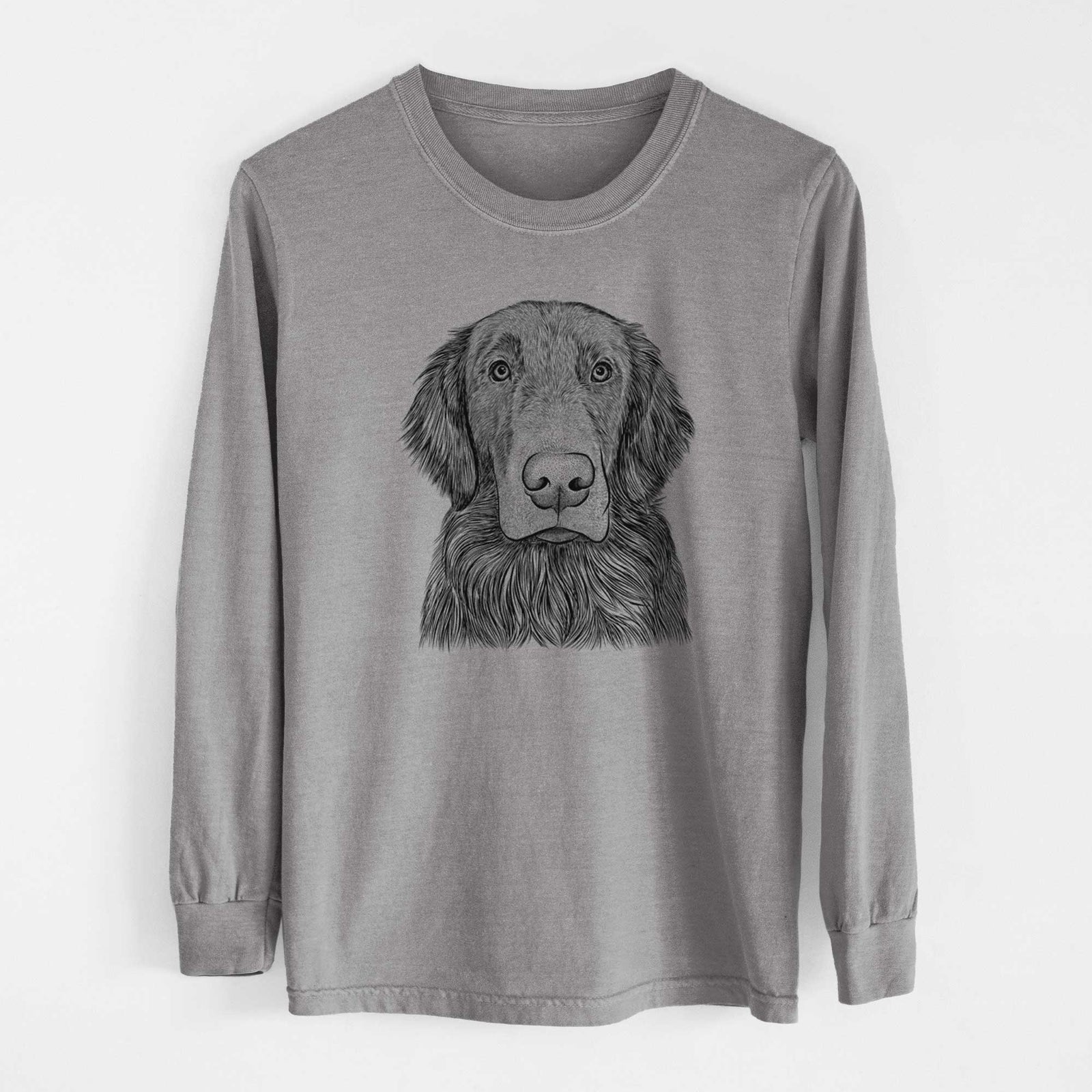 Bare Pippin the Flat Coated Retriever - Heavyweight 100% Cotton Long Sleeve