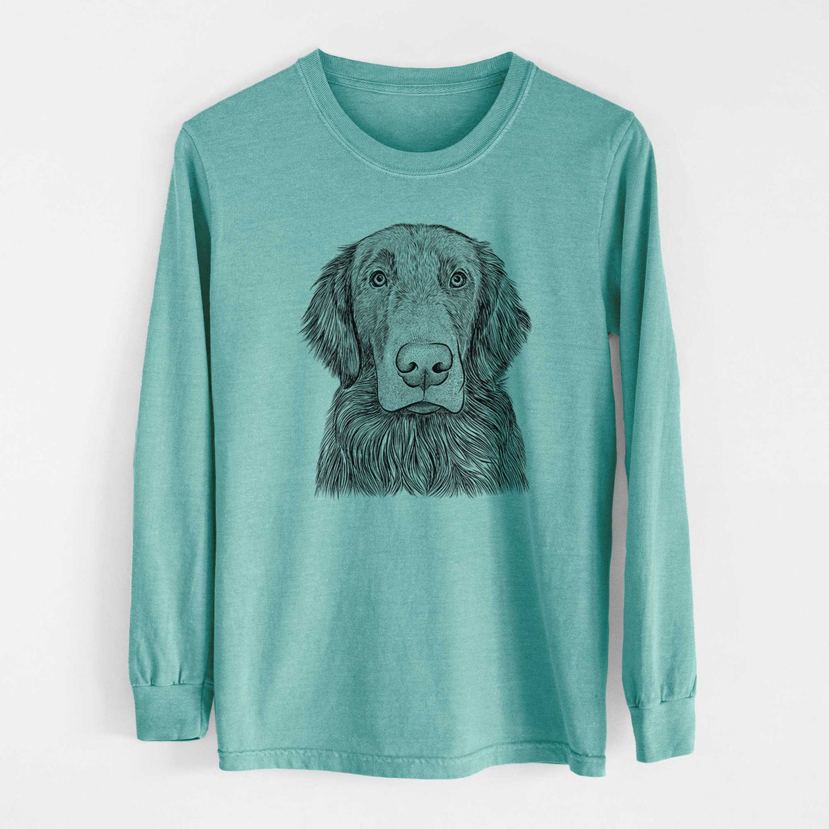 Bare Pippin the Flat Coated Retriever - Heavyweight 100% Cotton Long Sleeve