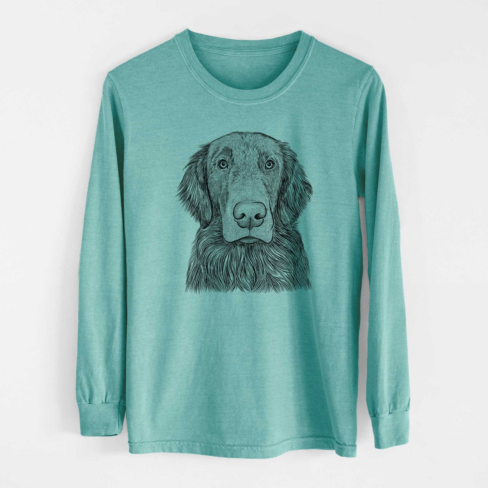 Bare Pippin the Flat Coated Retriever - Heavyweight 100% Cotton Long Sleeve