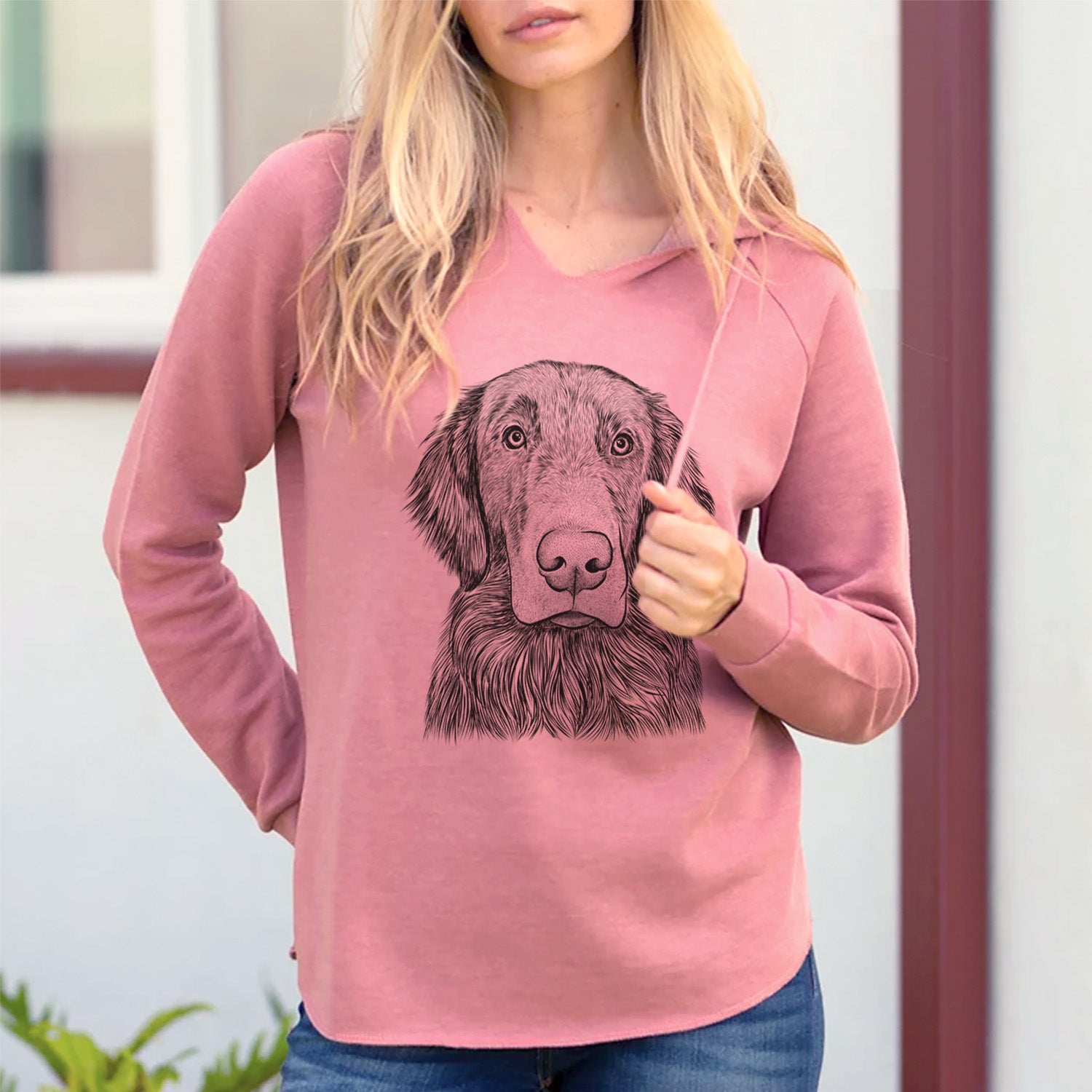 Bare Pippin the Flat Coated Retriever - Cali Wave Hooded Sweatshirt
