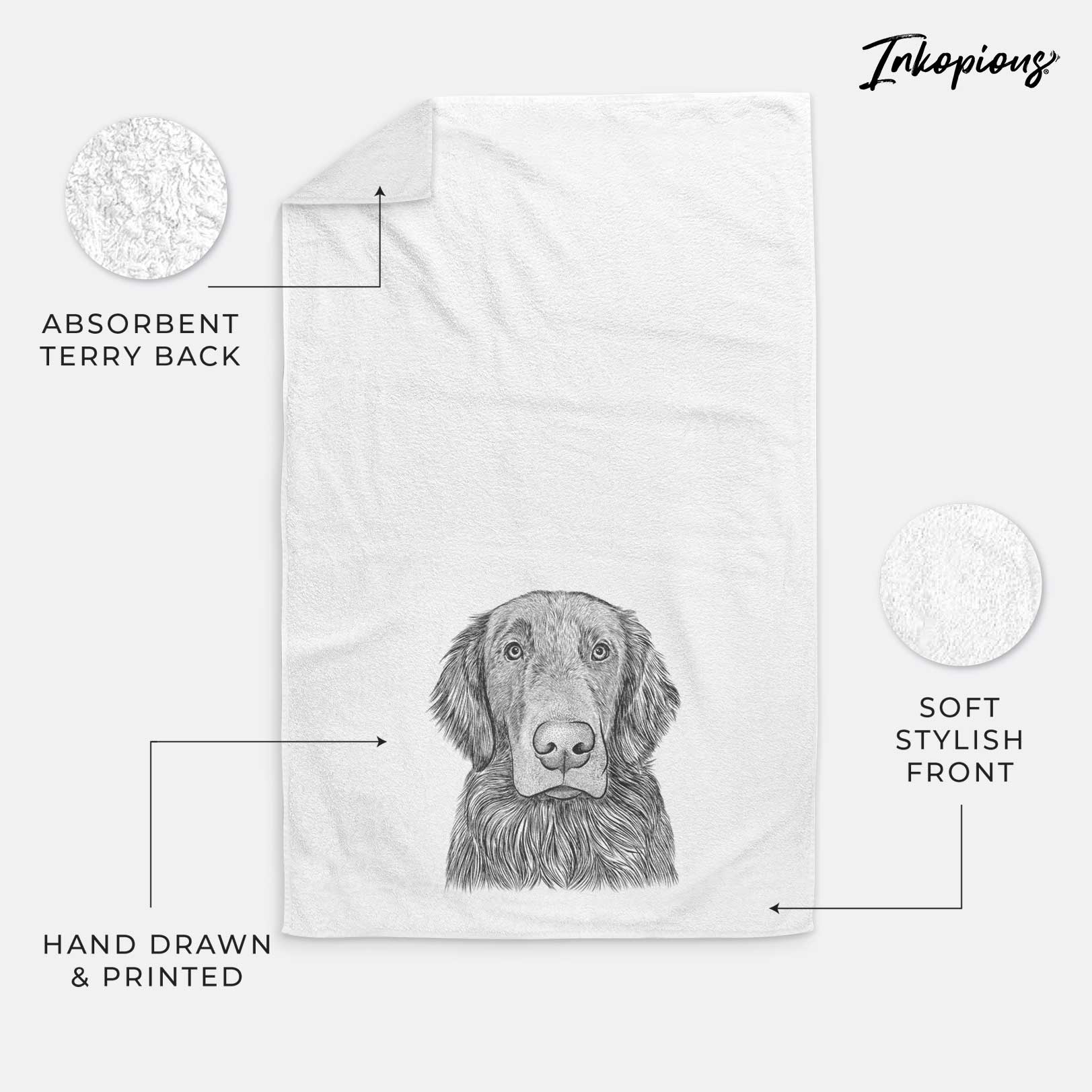 Pippin the Flat Coated Retriever Decorative Hand Towel