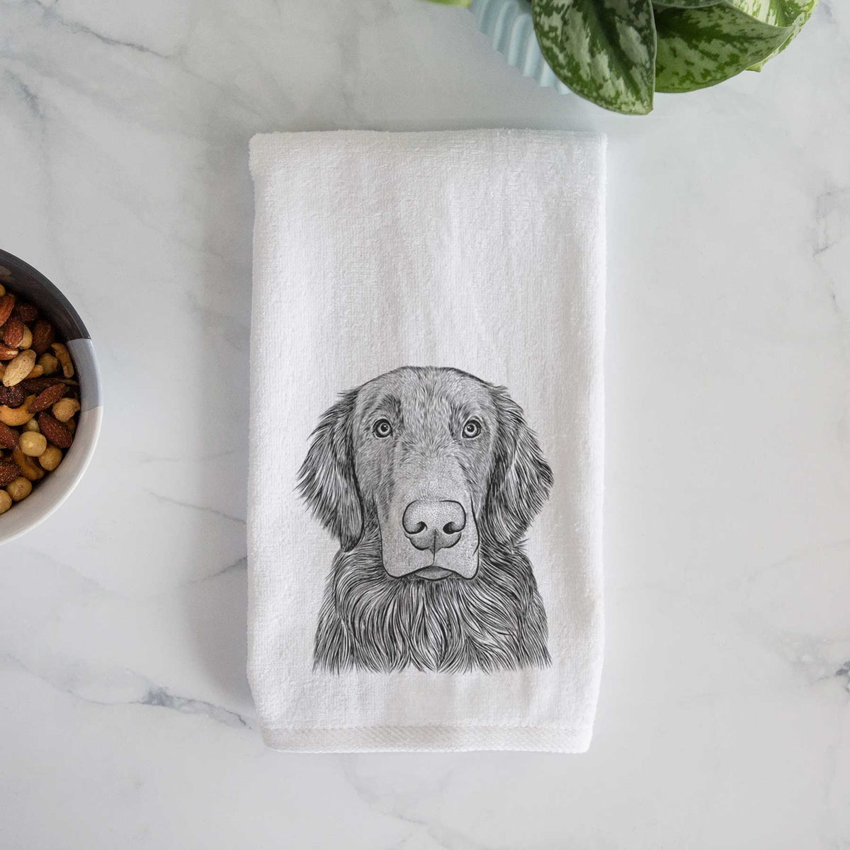 Pippin the Flat Coated Retriever Decorative Hand Towel