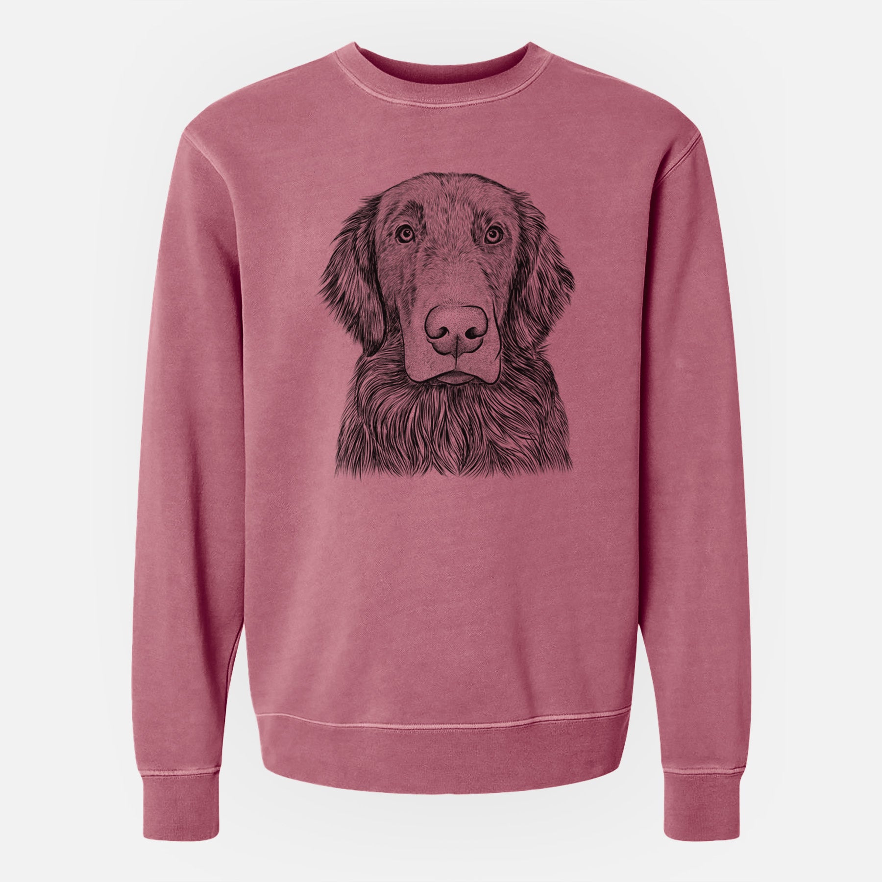 Bare Pippin the Flat Coated Retriever - Unisex Pigment Dyed Crew Sweatshirt