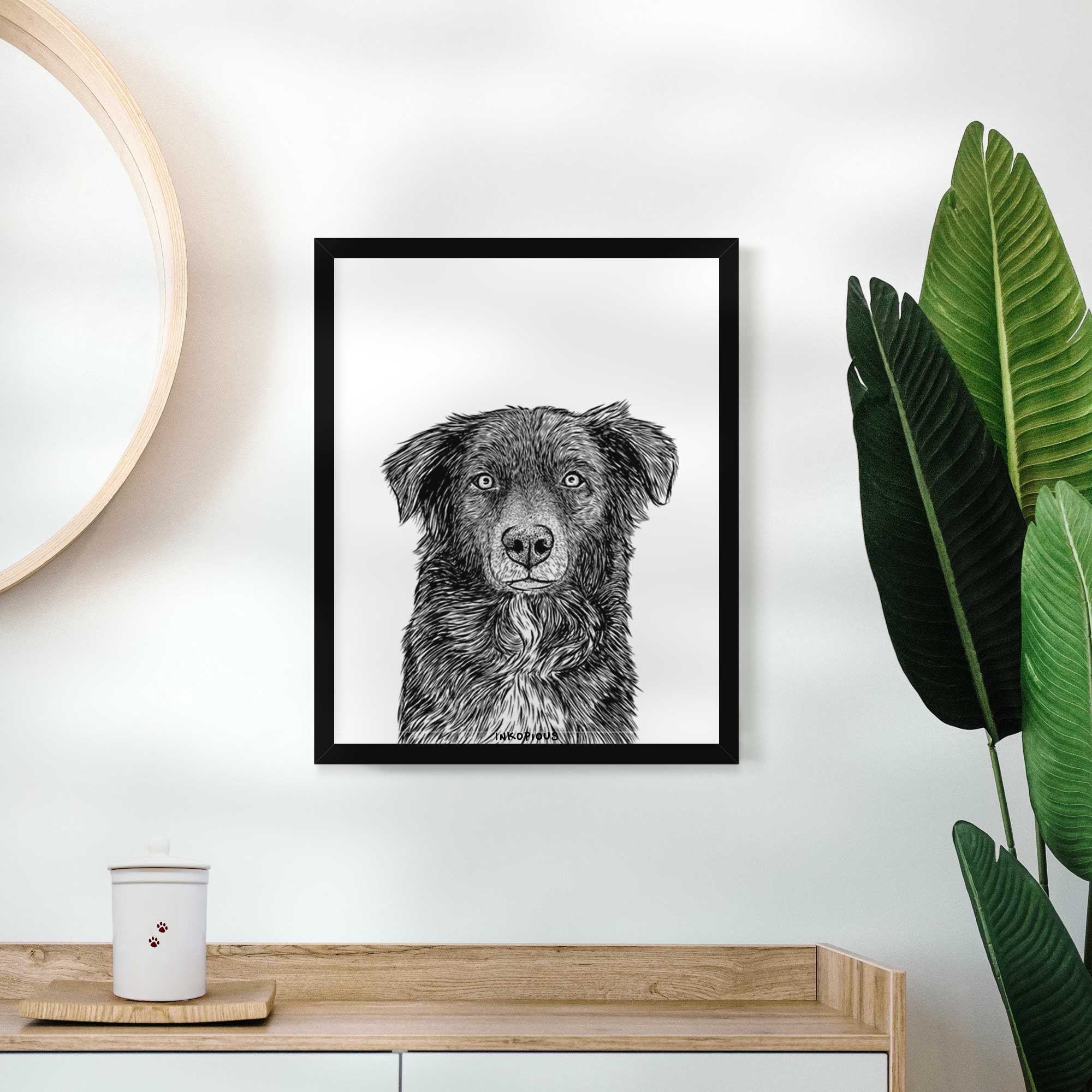 Pixel the Australian Shepherd Art Print