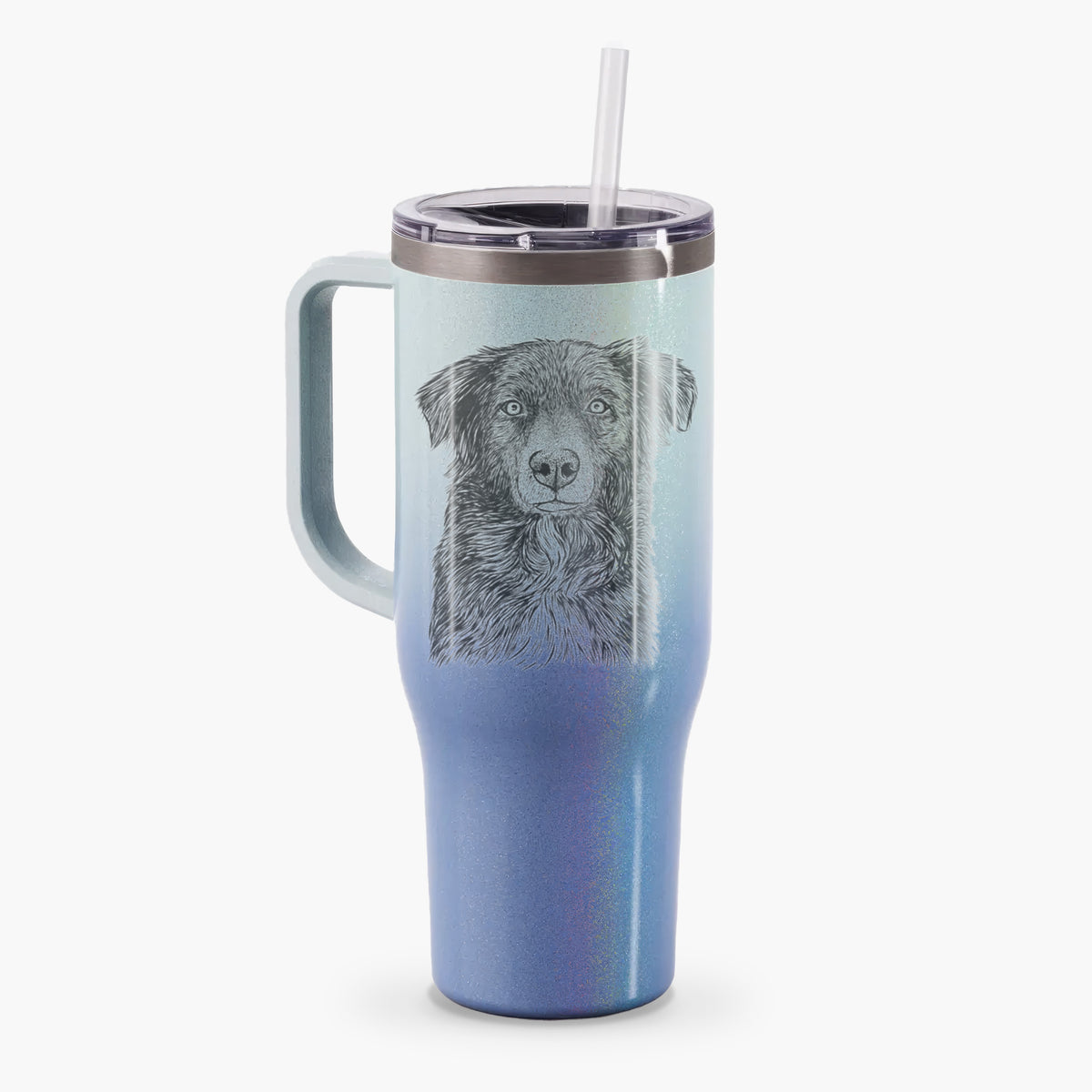 Pixel the Australian Shepherd - 40oz Tumbler with Handle