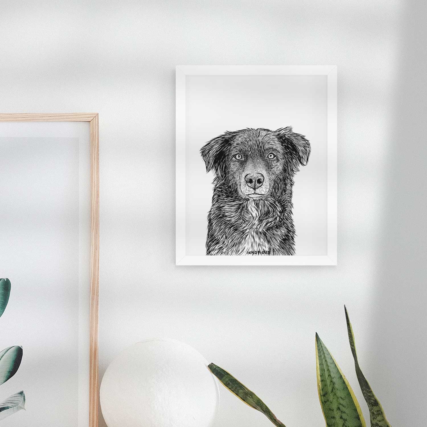 Pixel the Australian Shepherd Art Print