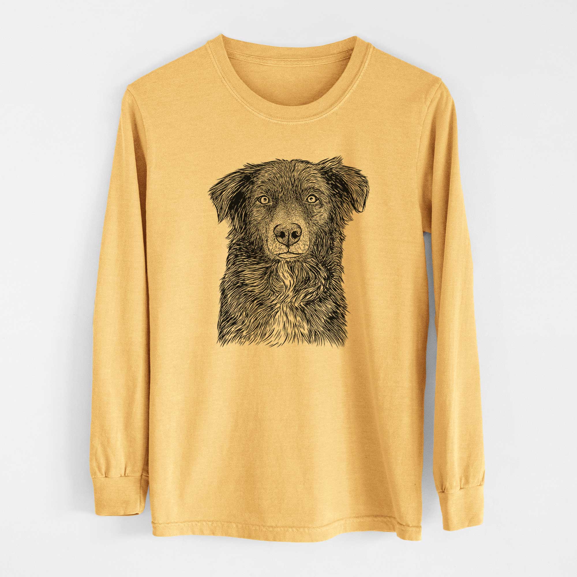 Bare Pixel the Australian Shepherd - Heavyweight 100% Cotton Long Sleeve