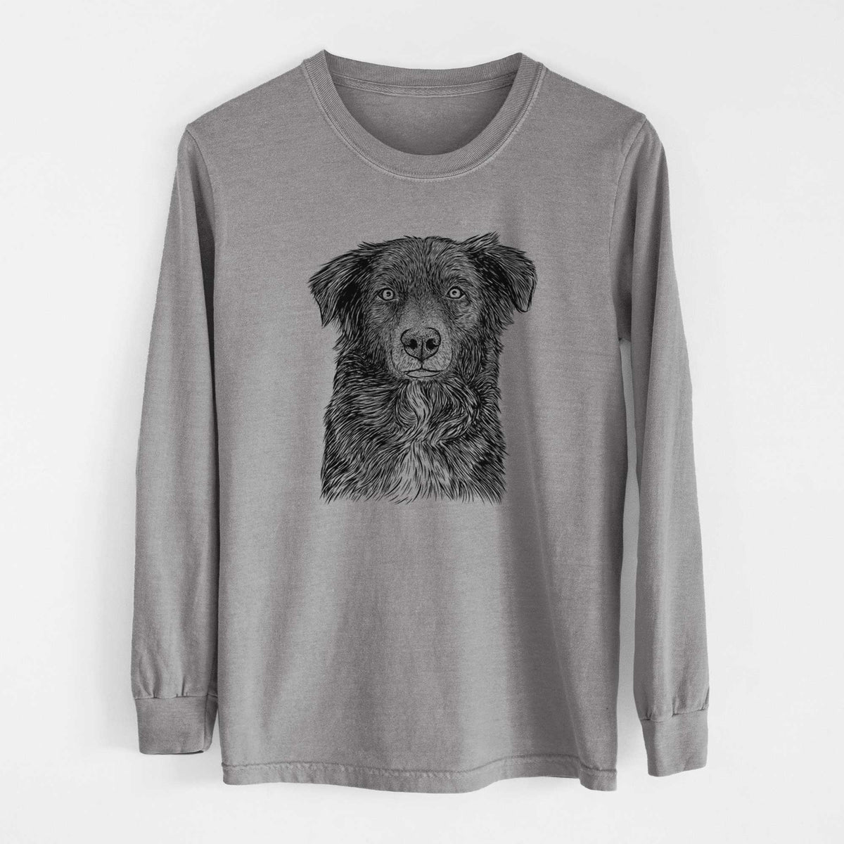 Bare Pixel the Australian Shepherd - Heavyweight 100% Cotton Long Sleeve