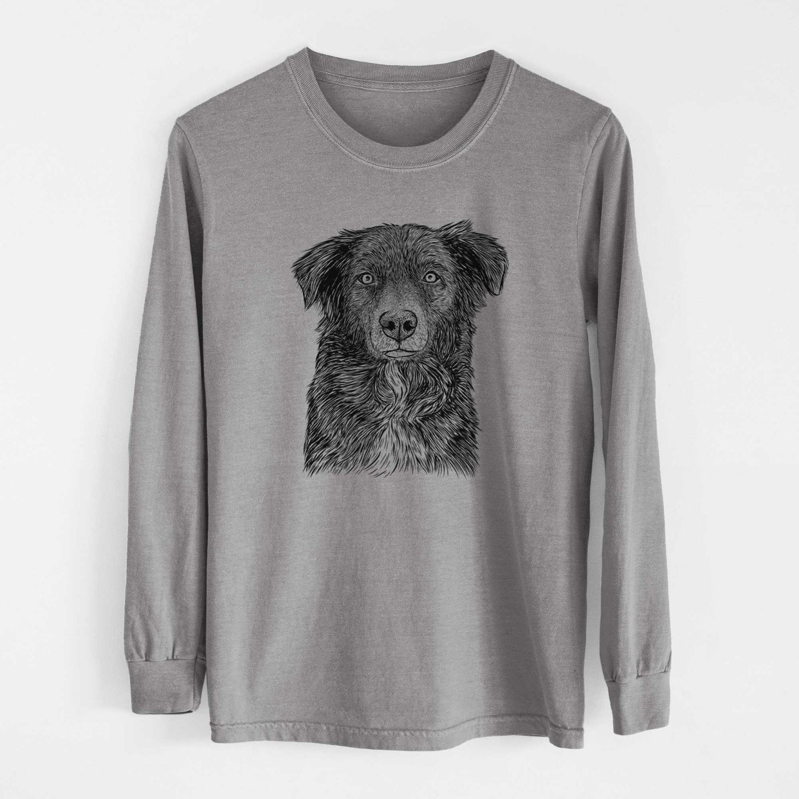 Bare Pixel the Australian Shepherd - Heavyweight 100% Cotton Long Sleeve