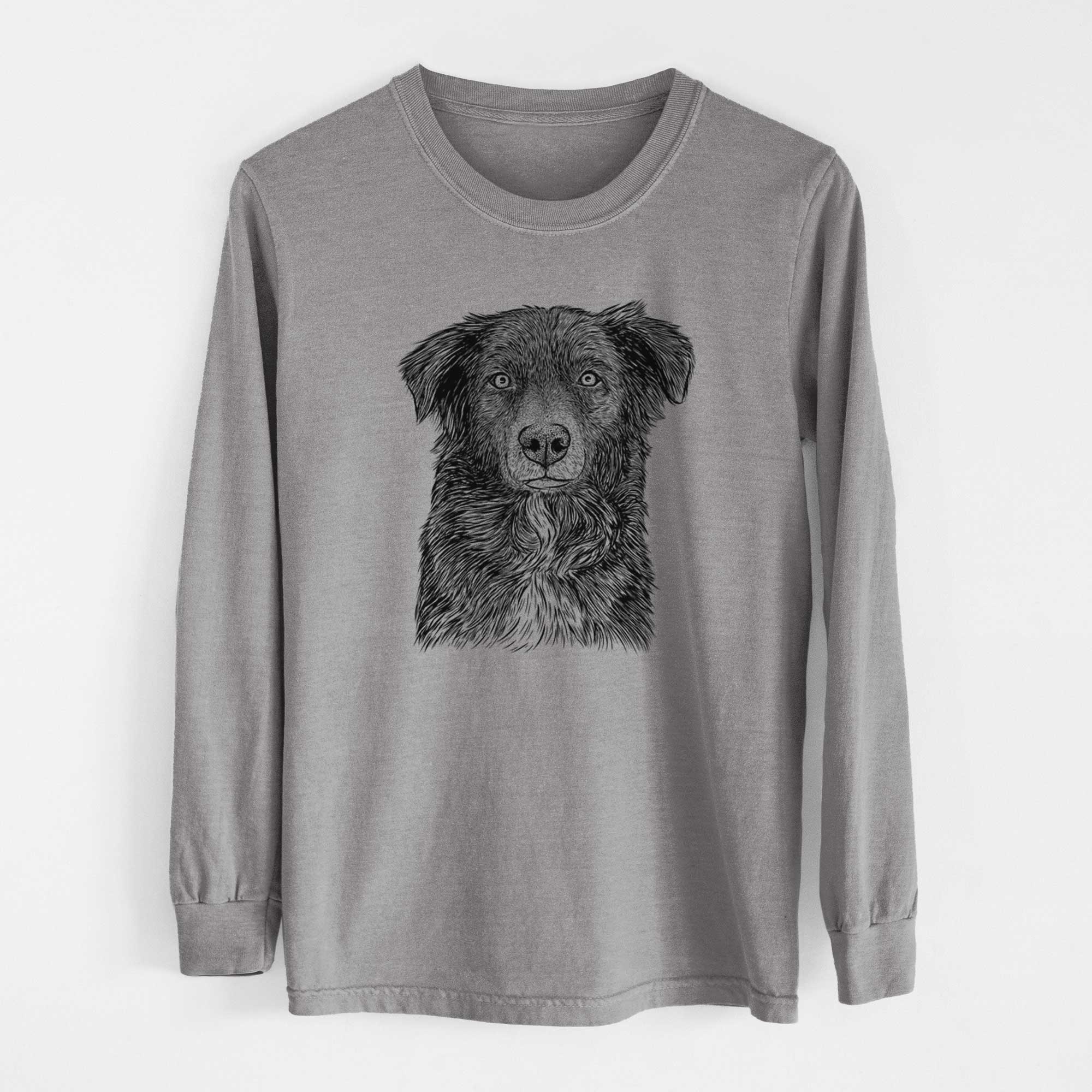 Bare Pixel the Australian Shepherd - Heavyweight 100% Cotton Long Sleeve