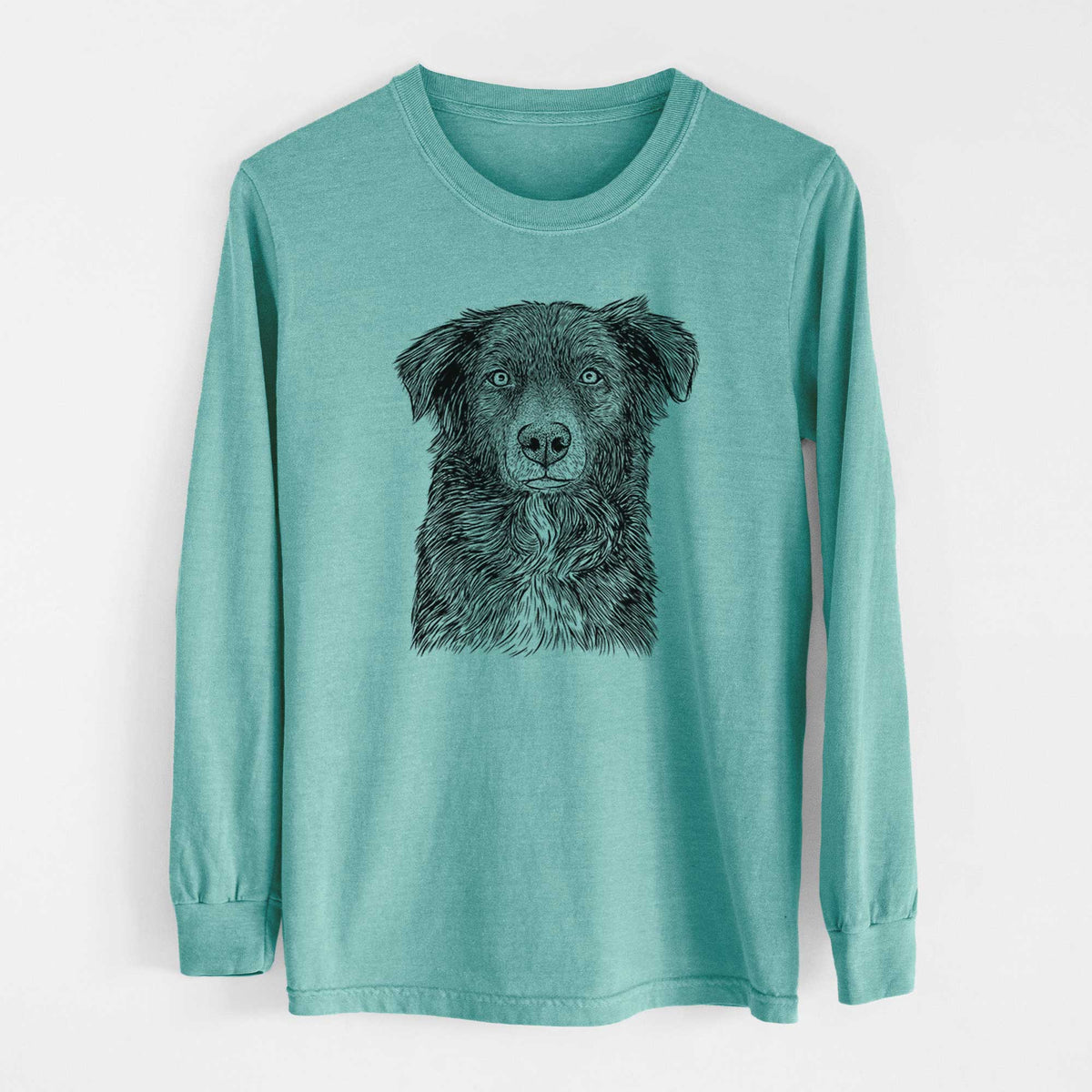 Bare Pixel the Australian Shepherd - Heavyweight 100% Cotton Long Sleeve