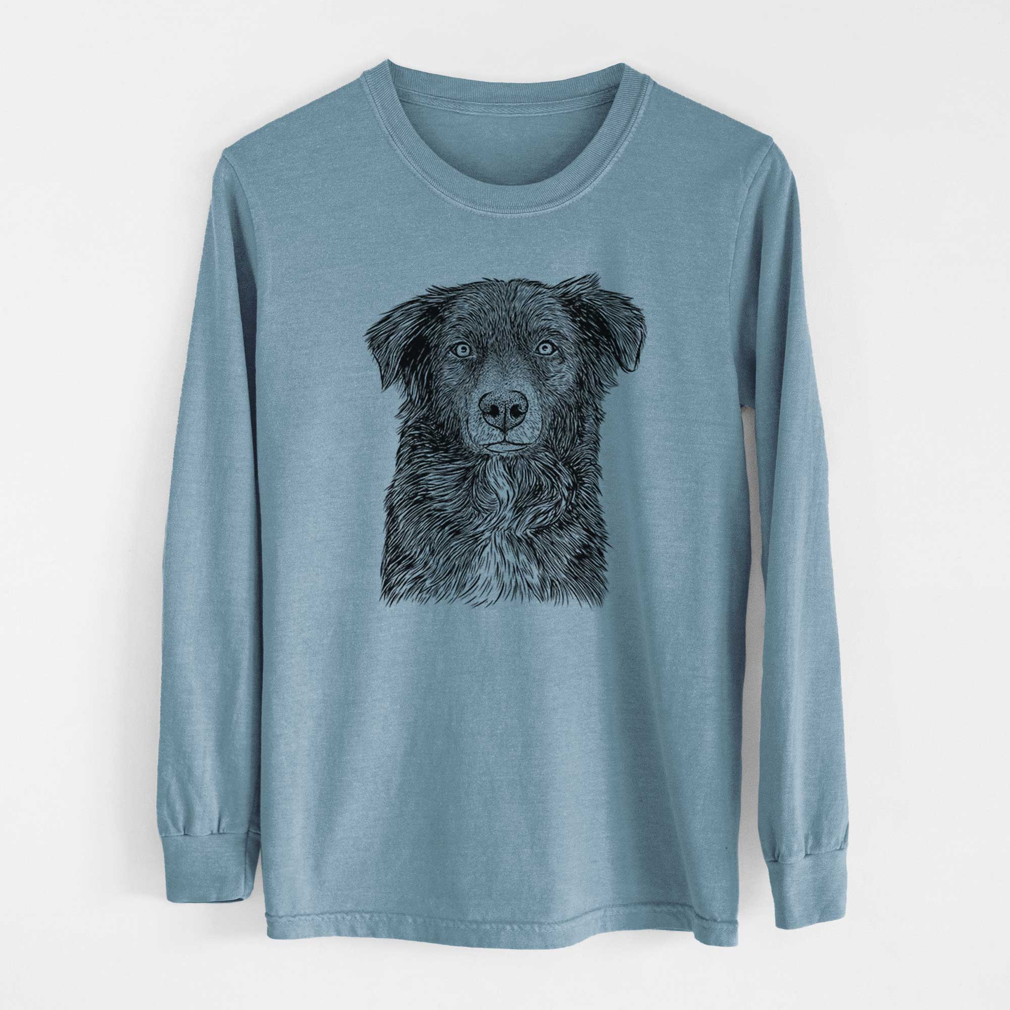 Bare Pixel the Australian Shepherd - Heavyweight 100% Cotton Long Sleeve