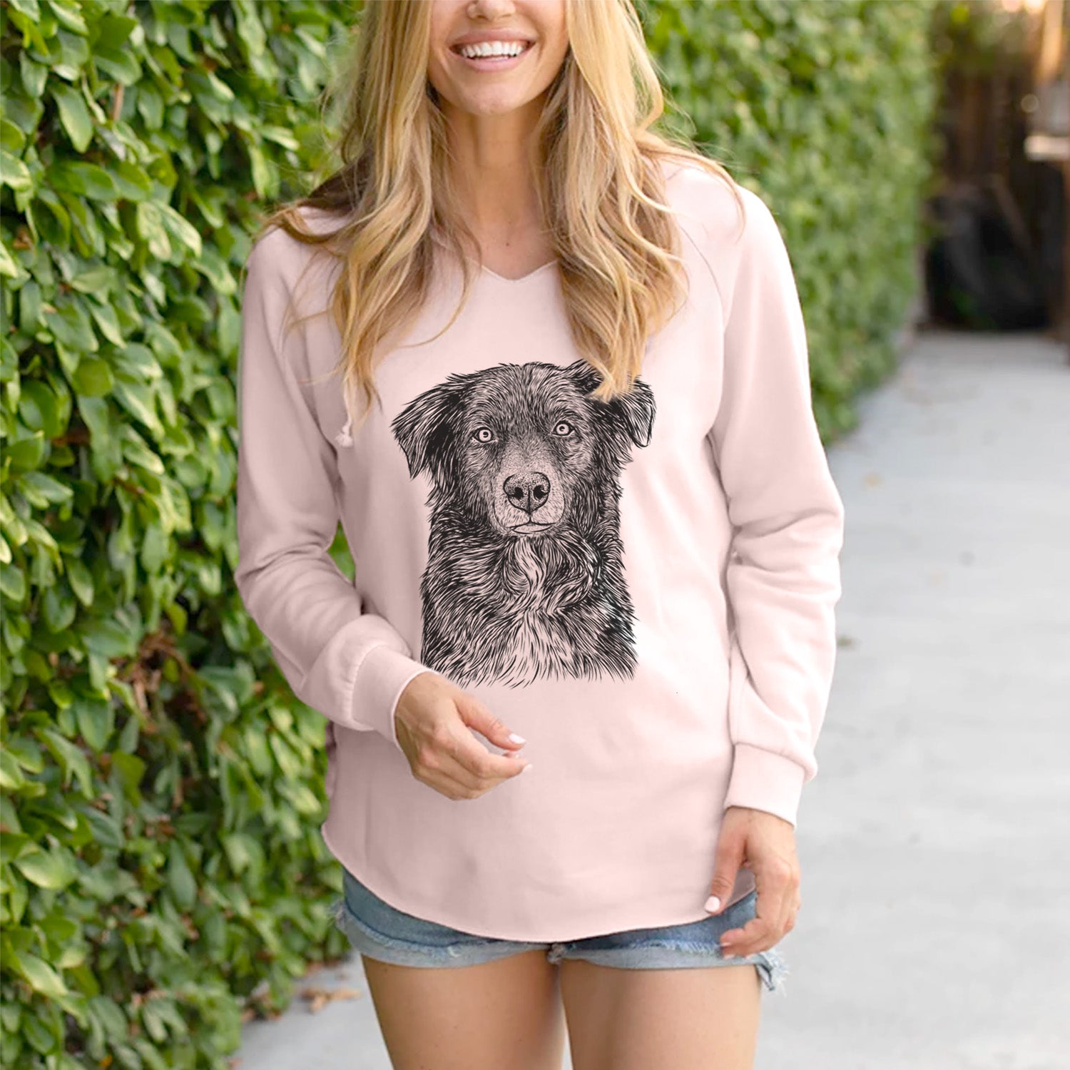 Bare Pixel the Australian Shepherd - Cali Wave Hooded Sweatshirt