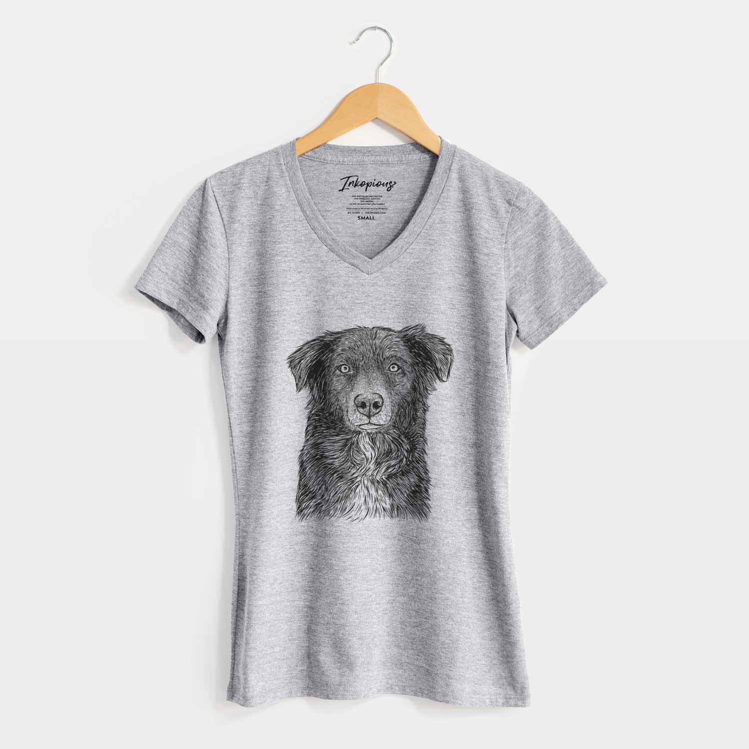 Bare Pixel the Australian Shepherd - Women's V-neck Shirt