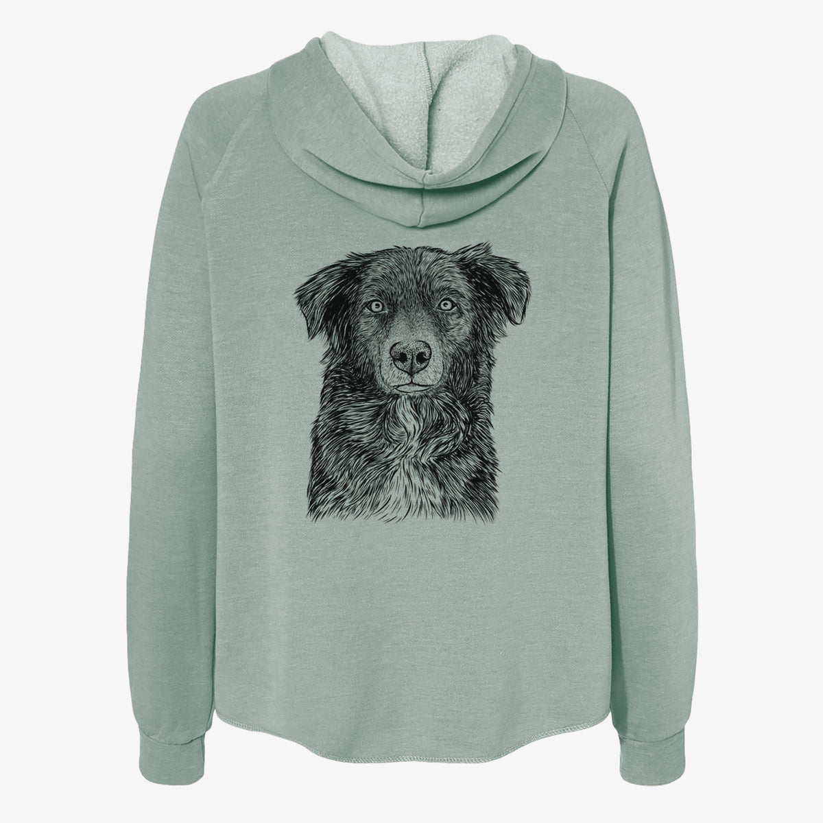 Pixel the Australian Shepherd - Women's Cali Wave Zip-Up Sweatshirt