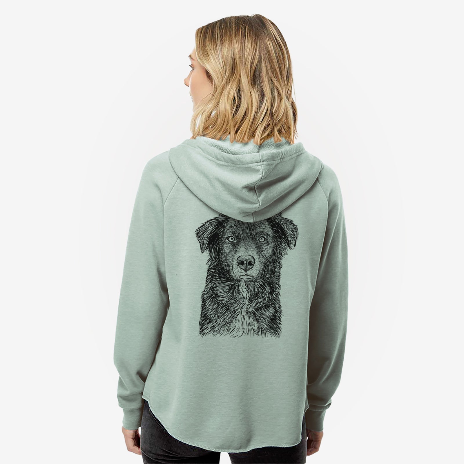 Pixel the Australian Shepherd - Women's Cali Wave Zip-Up Sweatshirt