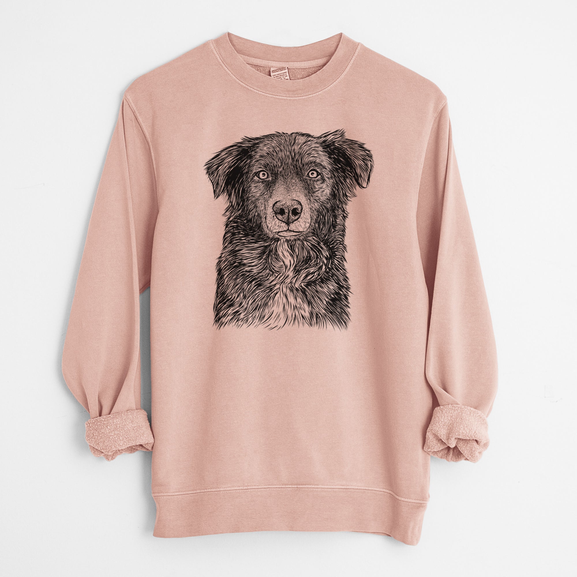 Bare Pixel the Australian Shepherd - Unisex Pigment Dyed Crew Sweatshirt