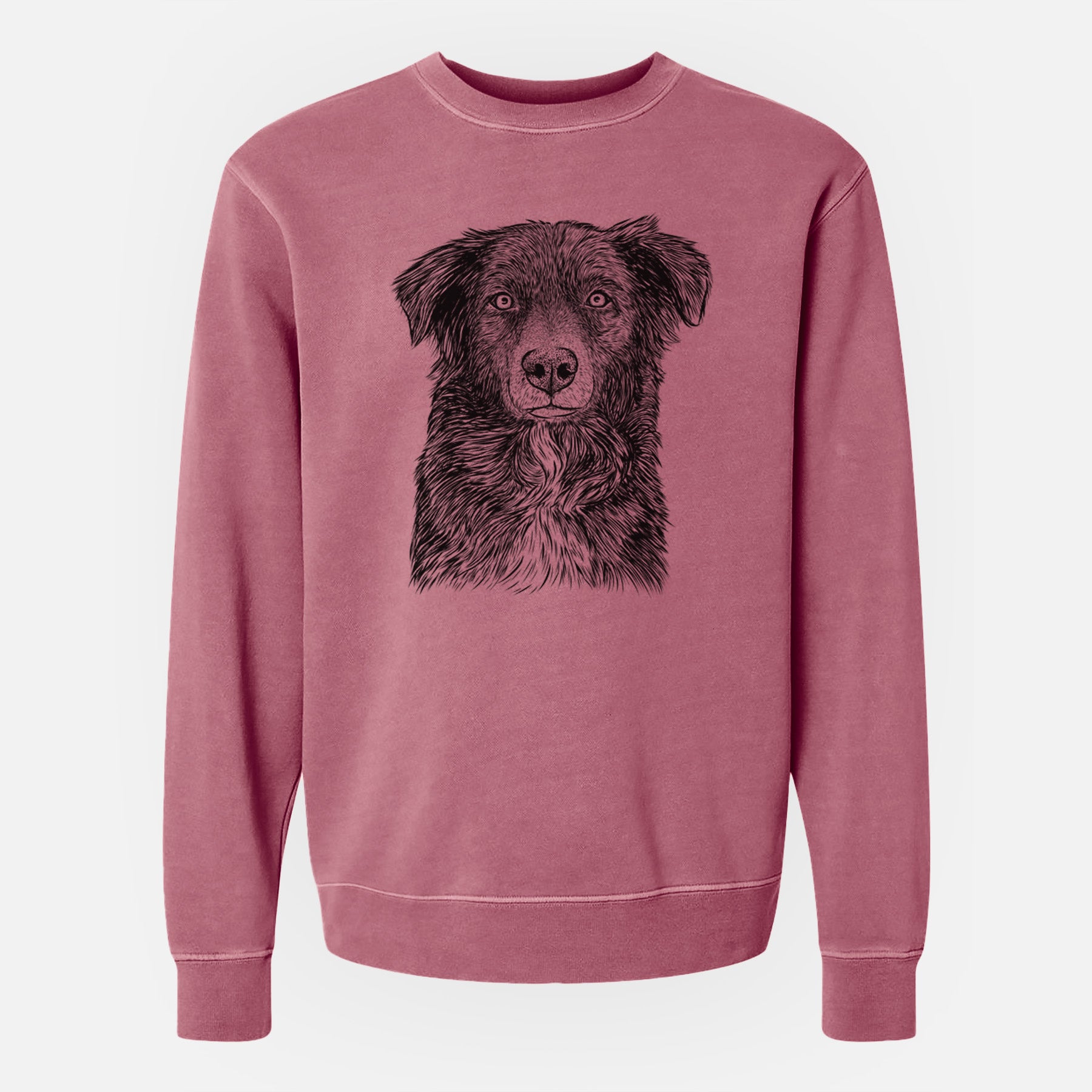 Bare Pixel the Australian Shepherd - Unisex Pigment Dyed Crew Sweatshirt