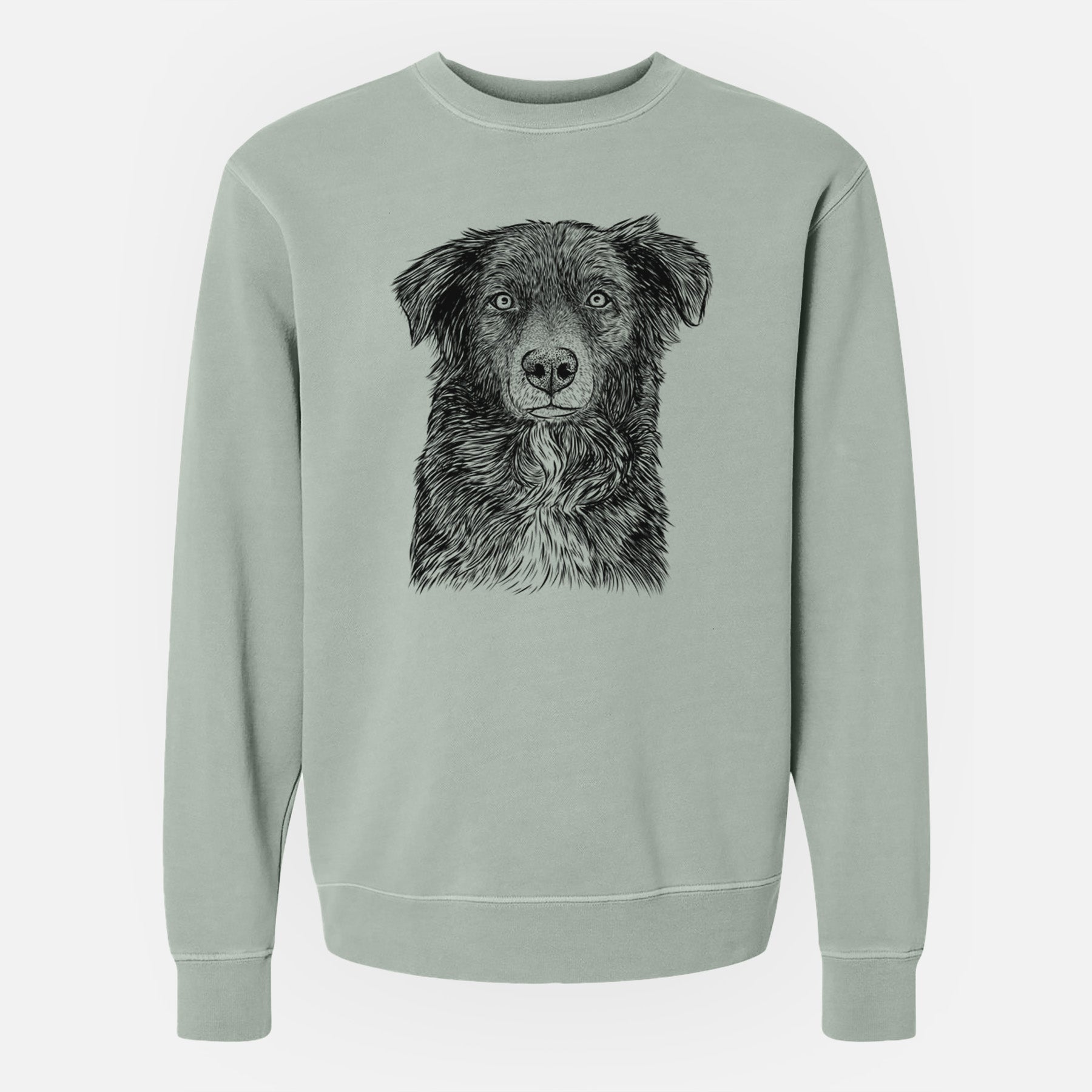 Bare Pixel the Australian Shepherd - Unisex Pigment Dyed Crew Sweatshirt