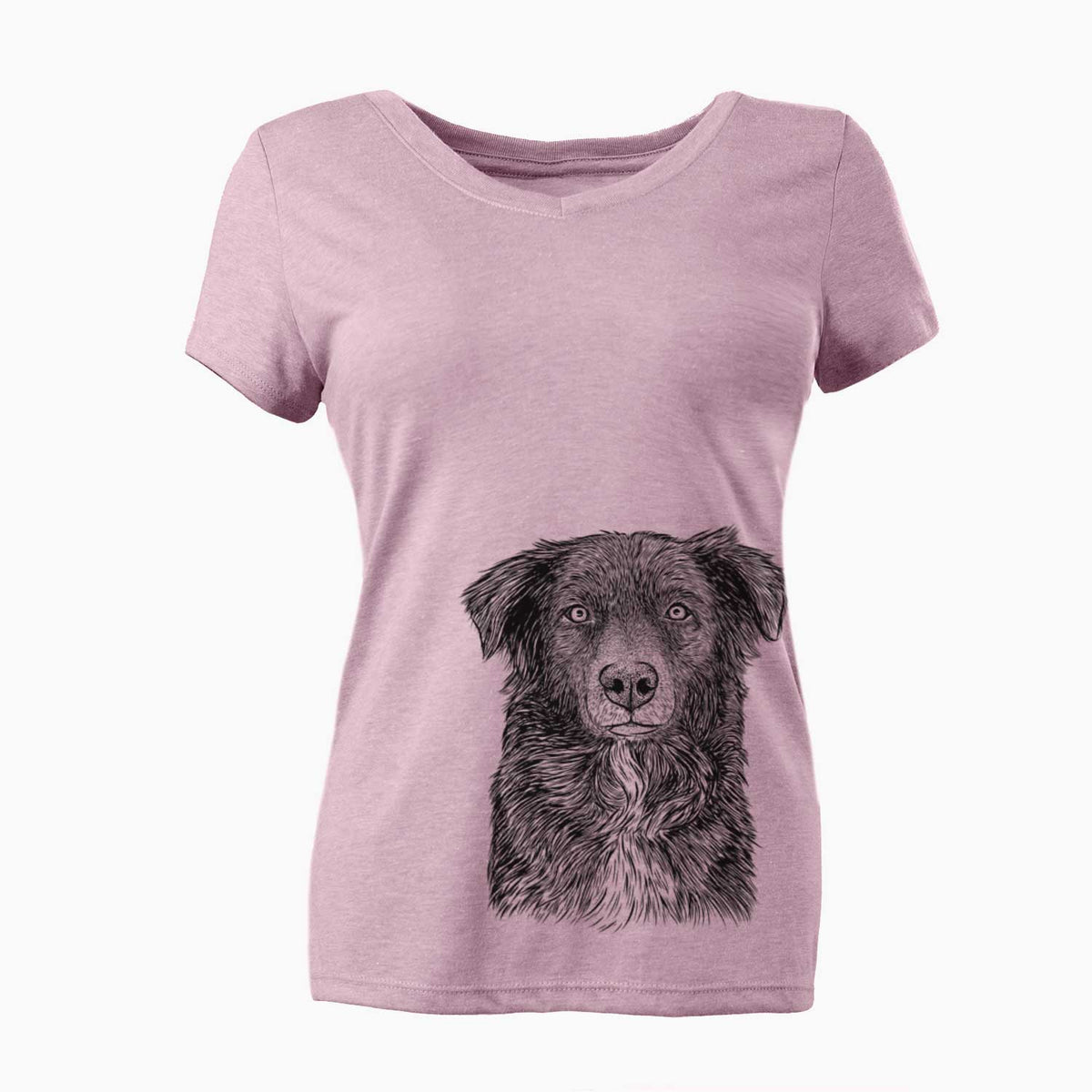 Bare Pixel the Australian Shepherd - Women's V-neck Shirt