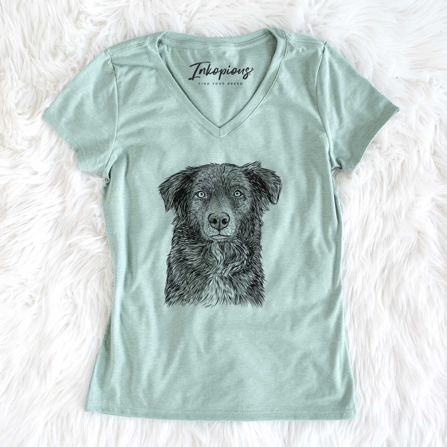 Bare Pixel the Australian Shepherd - Women's V-neck Shirt