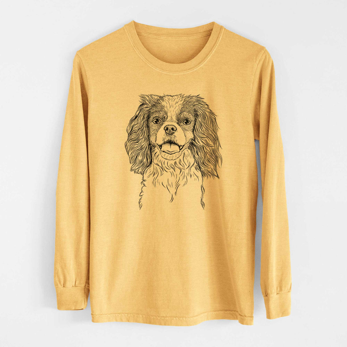 Bare Poppy the Cavalier King Charles Spaniel - Heavyweight 100% Cotton Long Sleeve