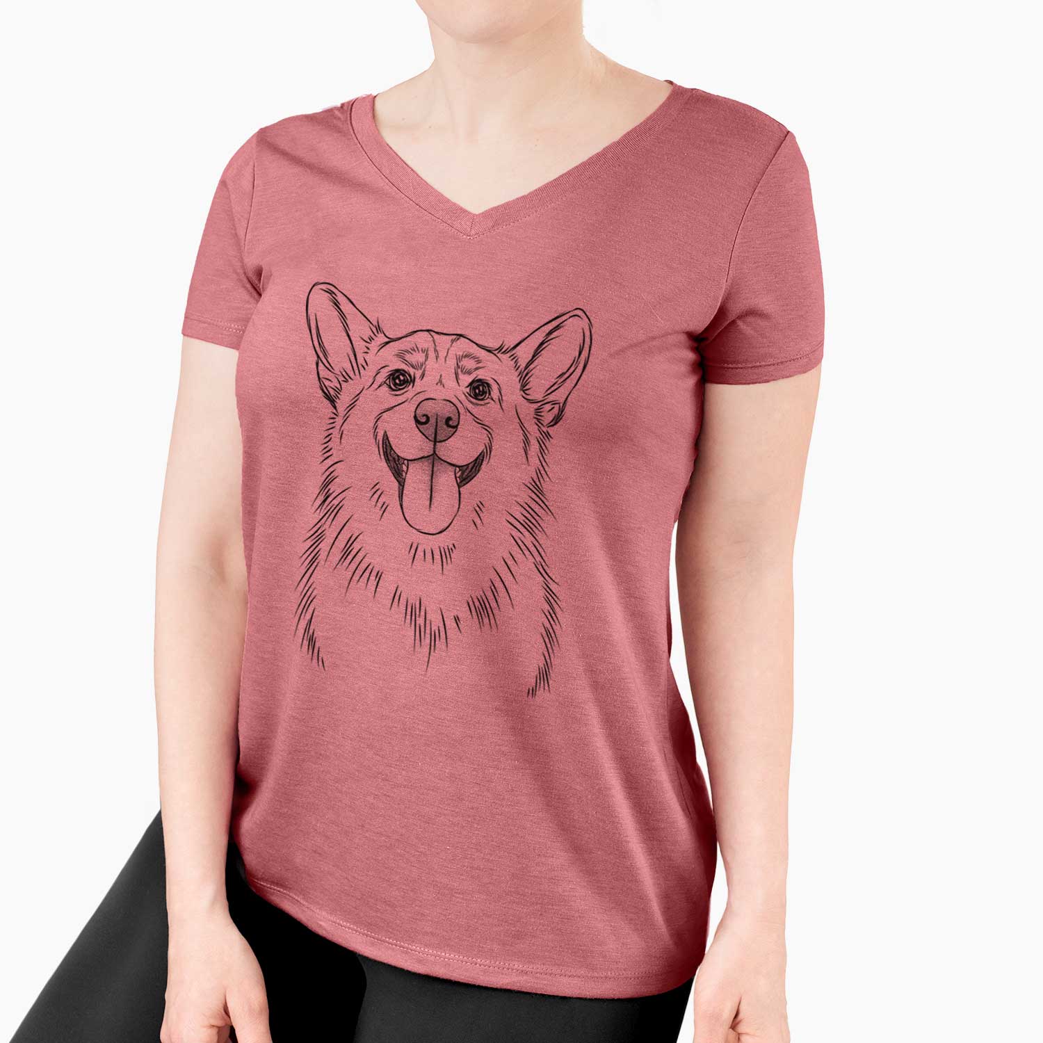 Bare Porter the Pembroke Welsh Corgi - Women's V-neck Shirt