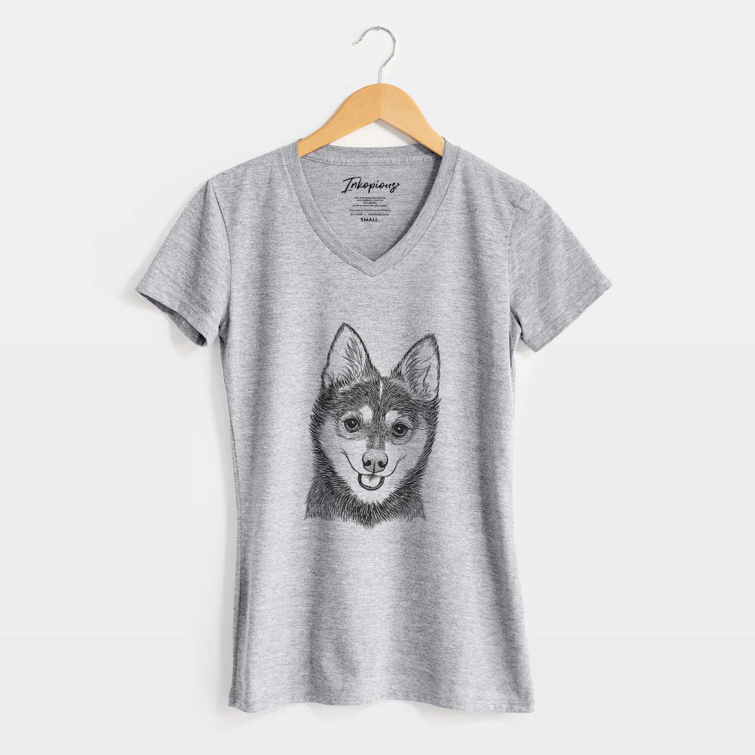 Bare Posey the Alaskan Klee Kai - Women's V-neck Shirt