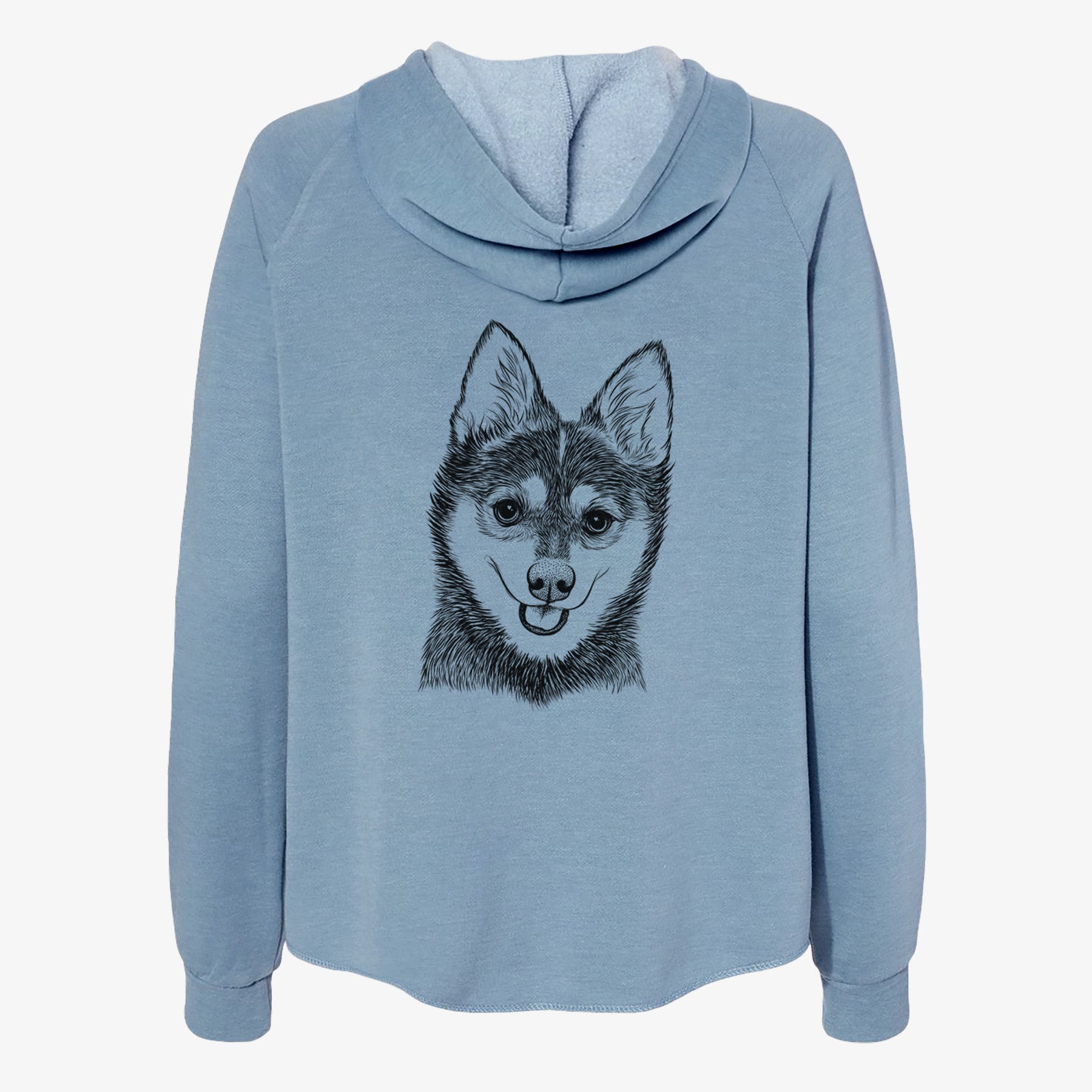 Posey the Alaskan Klee Kai - Women's Cali Wave Zip-Up Sweatshirt