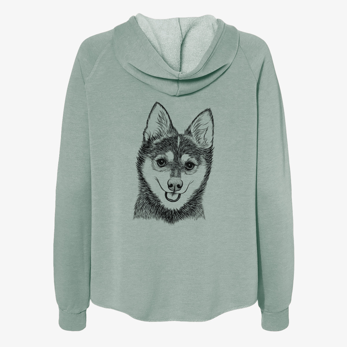 Posey the Alaskan Klee Kai - Women's Cali Wave Zip-Up Sweatshirt