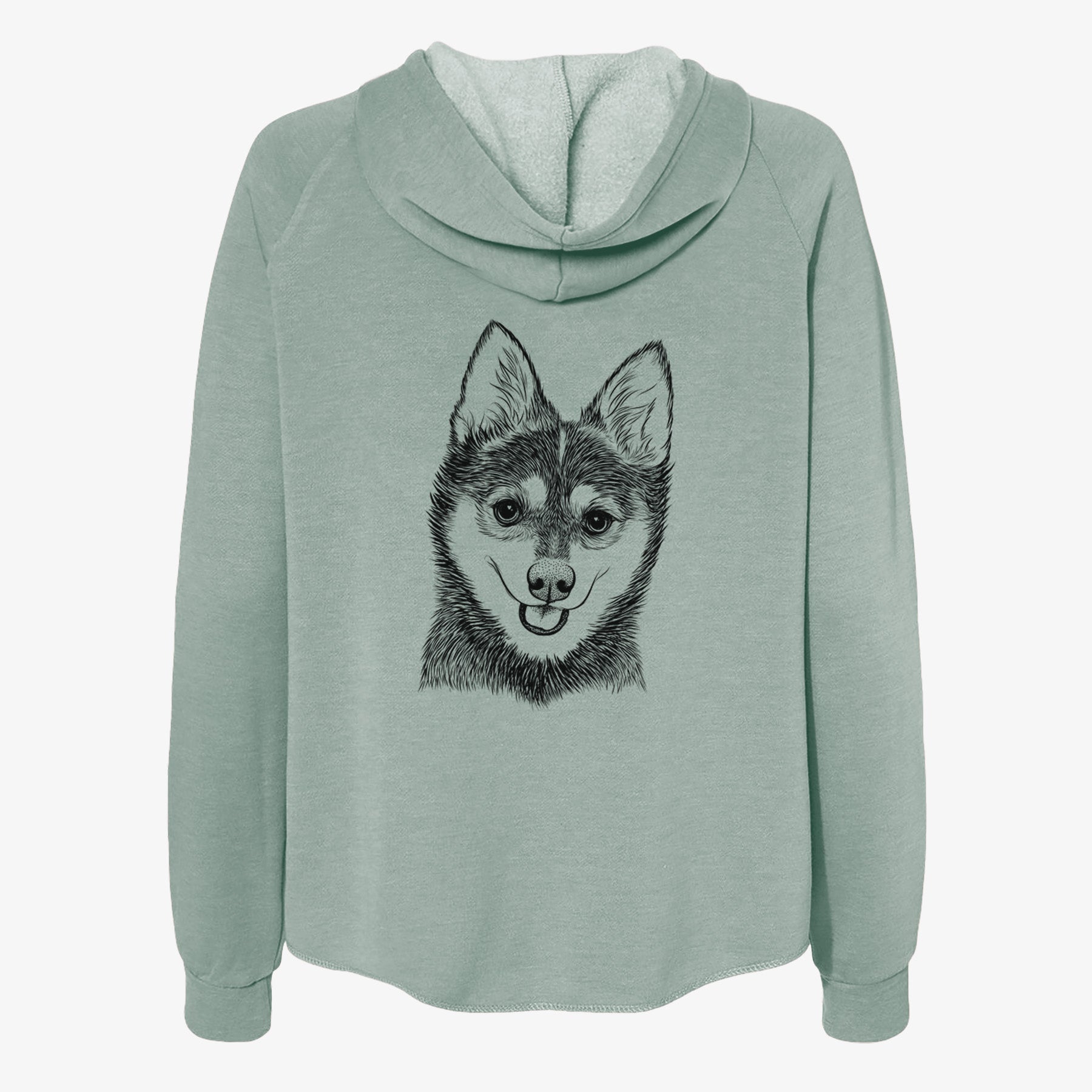 Posey the Alaskan Klee Kai - Women's Cali Wave Zip-Up Sweatshirt