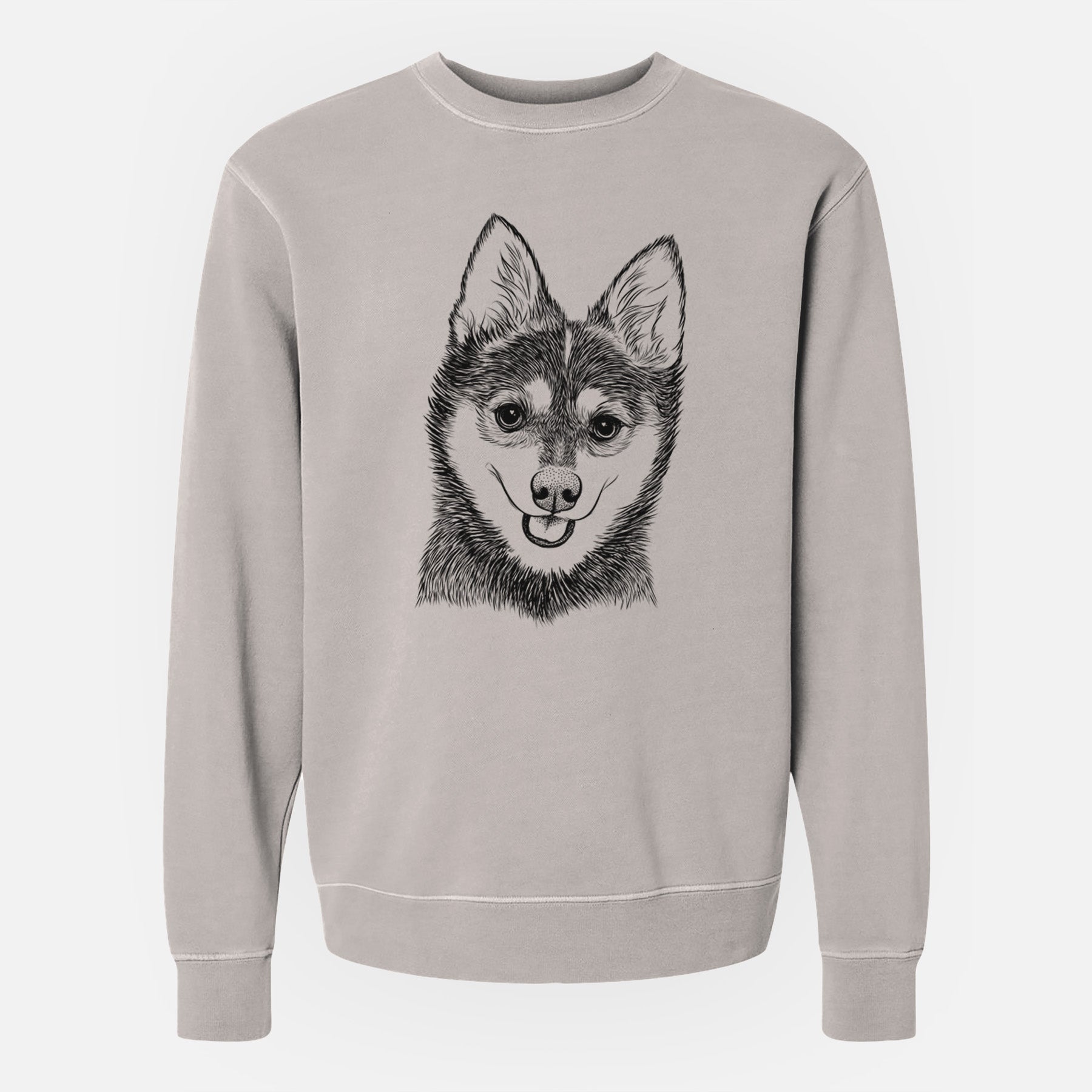 Bare Posey the Alaskan Klee Kai - Unisex Pigment Dyed Crew Sweatshirt