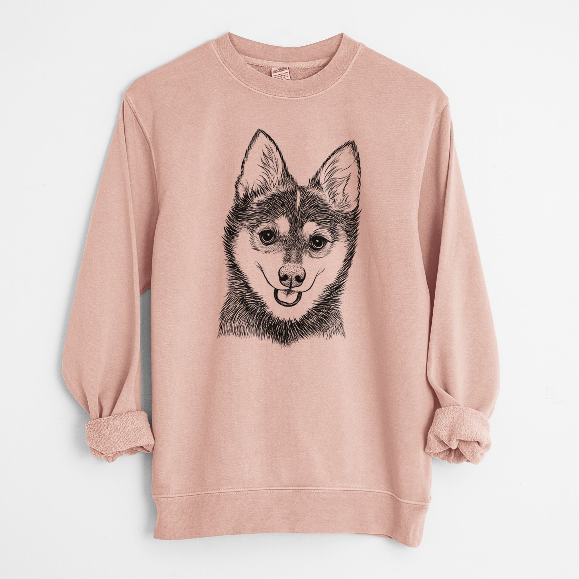 Bare Posey the Alaskan Klee Kai - Unisex Pigment Dyed Crew Sweatshirt