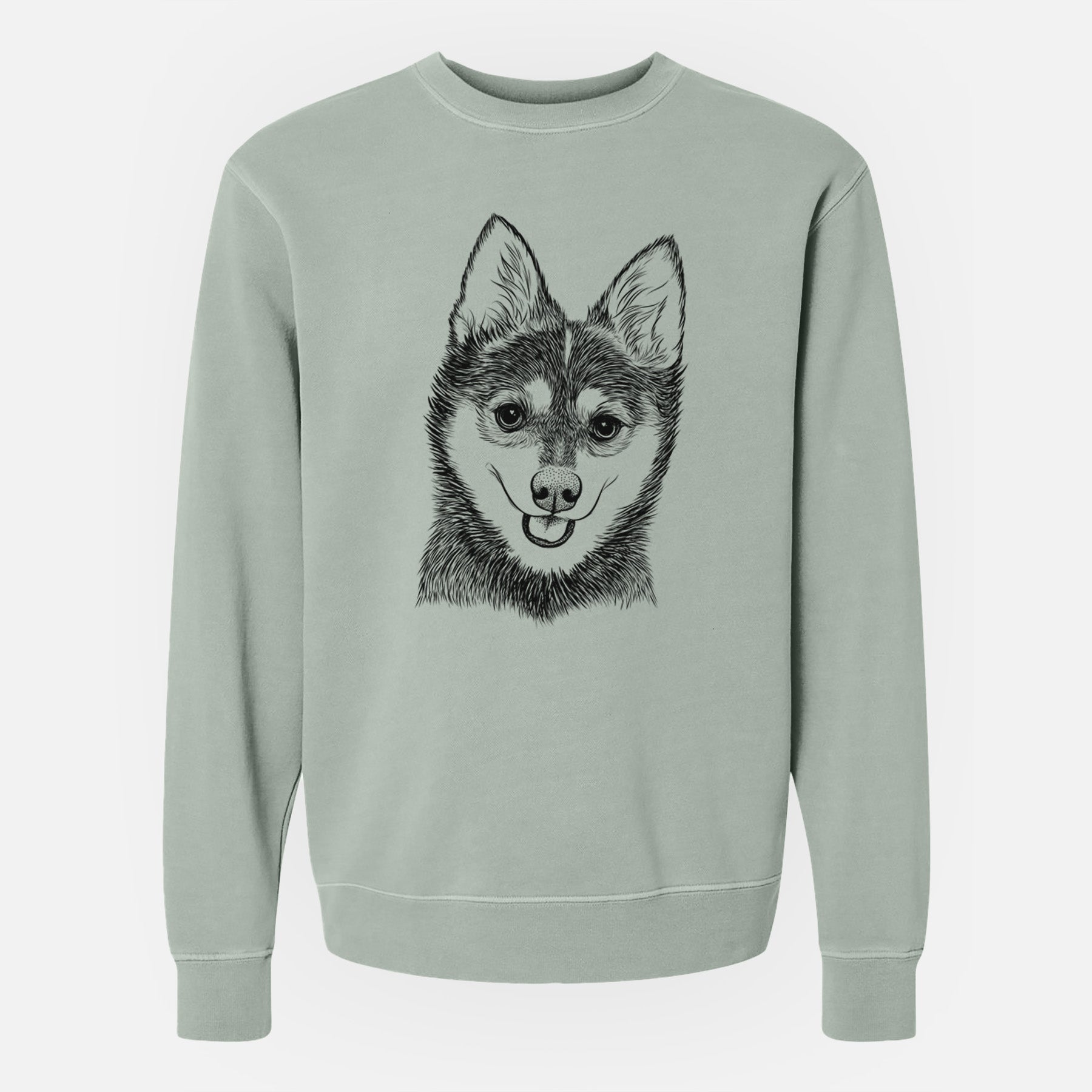 Bare Posey the Alaskan Klee Kai - Unisex Pigment Dyed Crew Sweatshirt