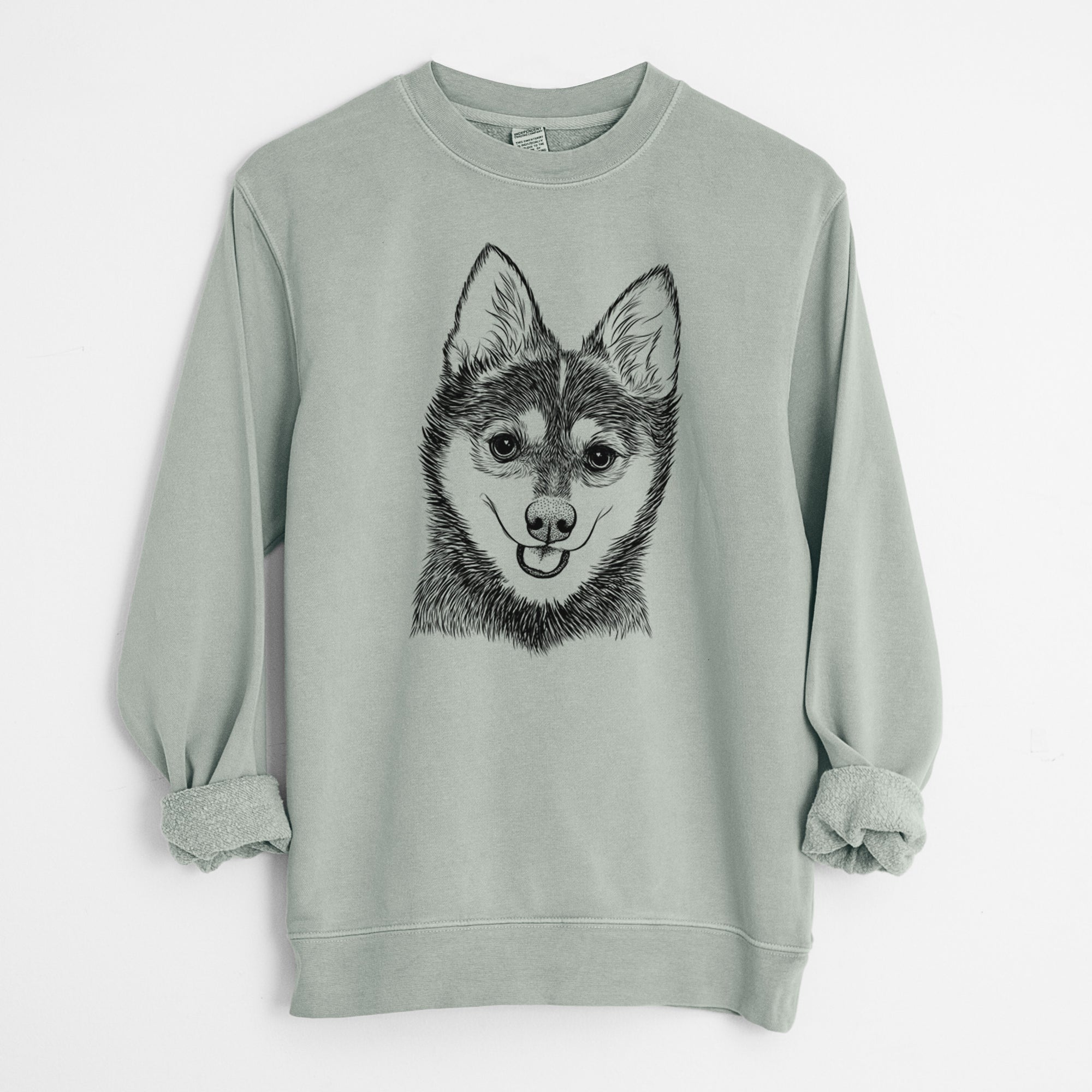 Bare Posey the Alaskan Klee Kai - Unisex Pigment Dyed Crew Sweatshirt