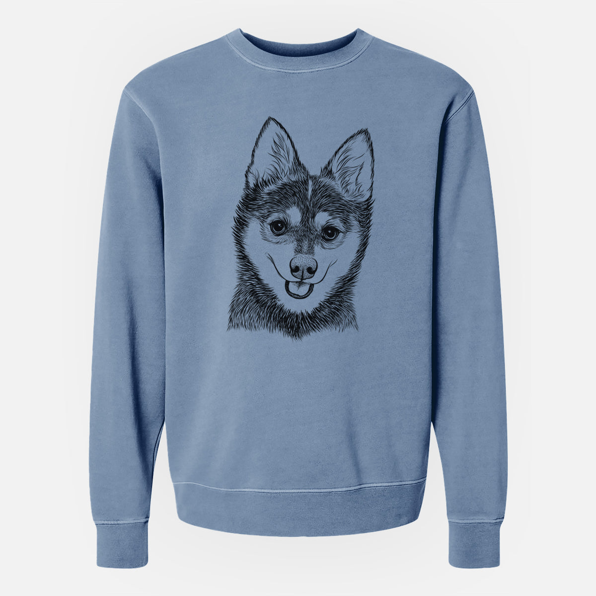 Bare Posey the Alaskan Klee Kai - Unisex Pigment Dyed Crew Sweatshirt