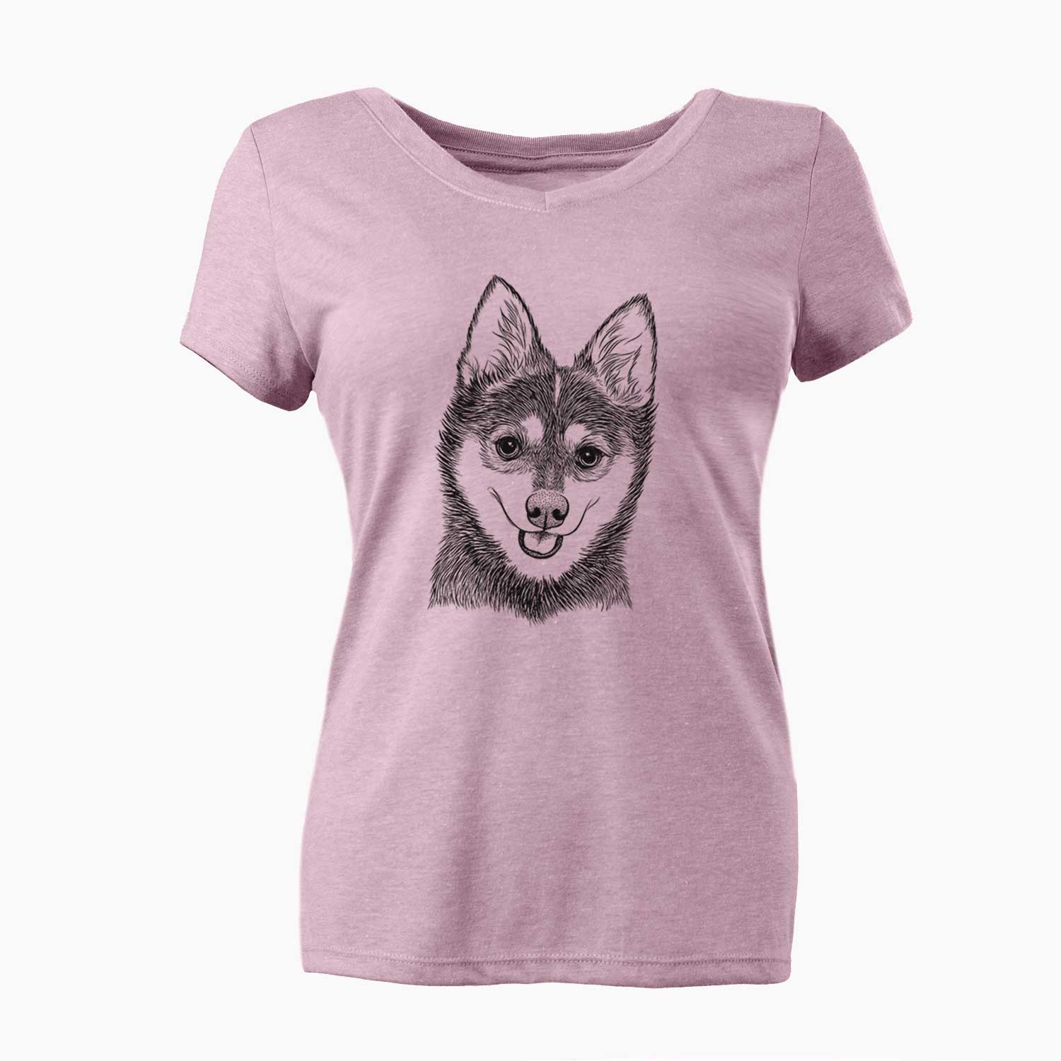 Bare Posey the Alaskan Klee Kai - Women's V-neck Shirt