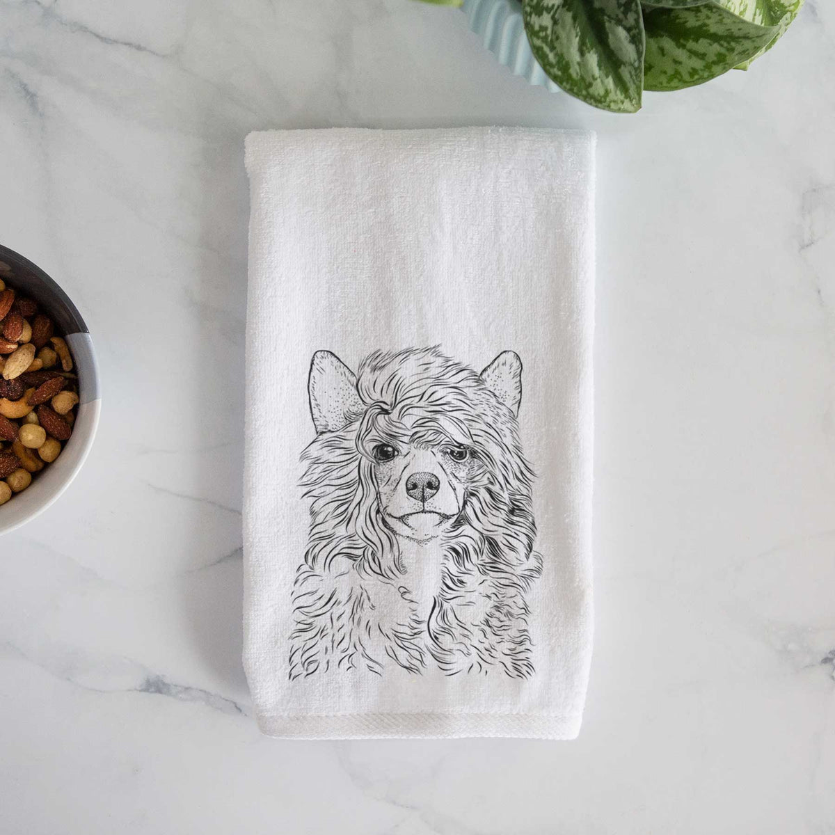 Preston the Powderpuff Chinese Crested Decorative Hand Towel