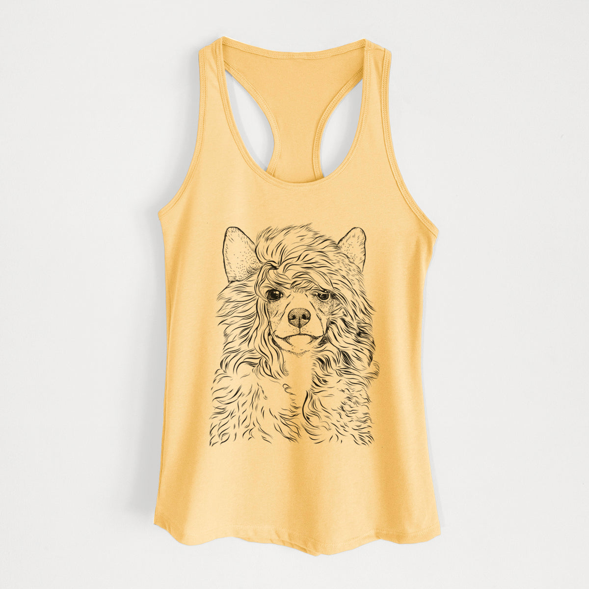 Preston the Powderpuff Chinese Crested - Women's Racerback Tanktop