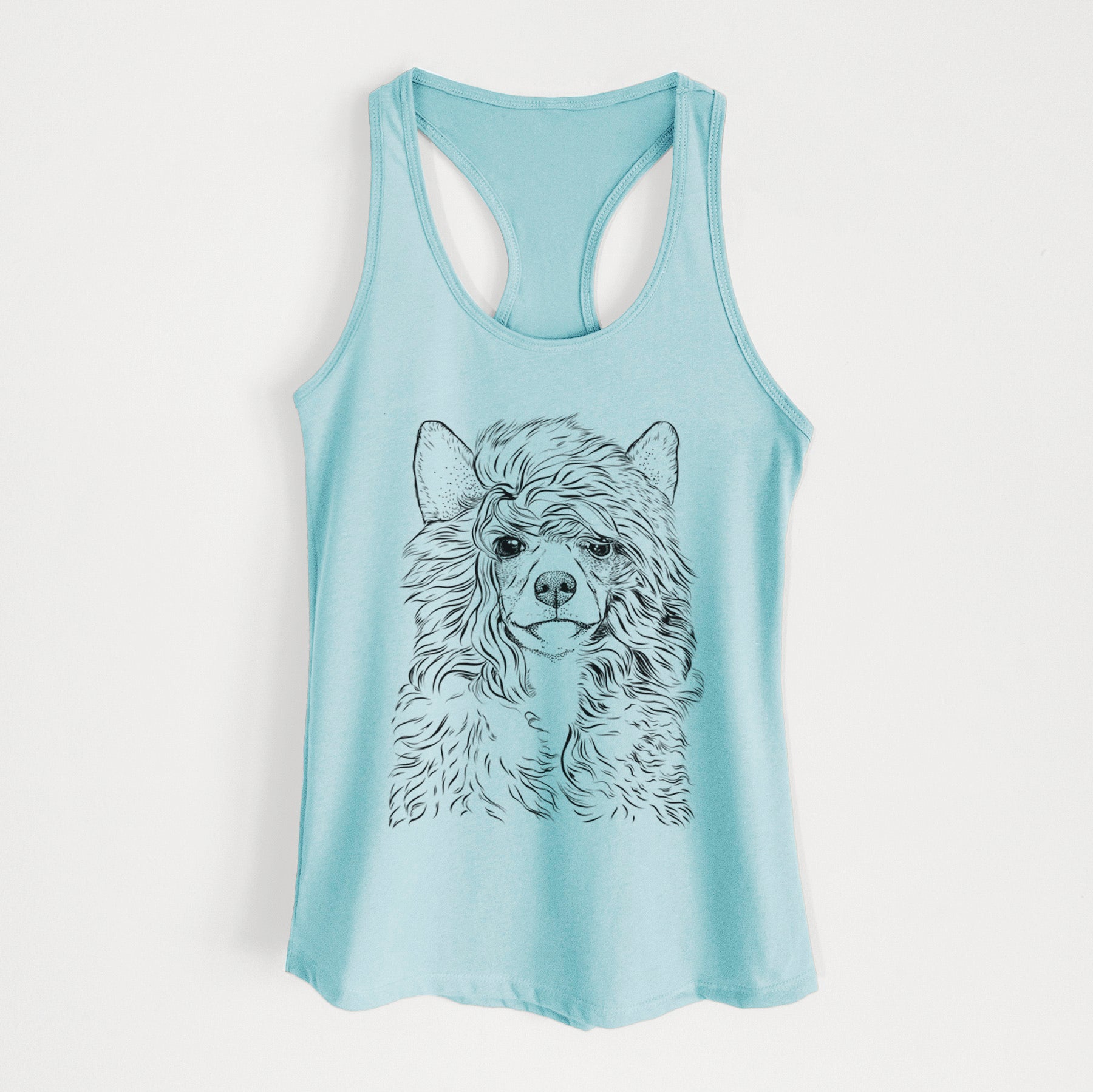 Preston the Powderpuff Chinese Crested - Women's Racerback Tanktop