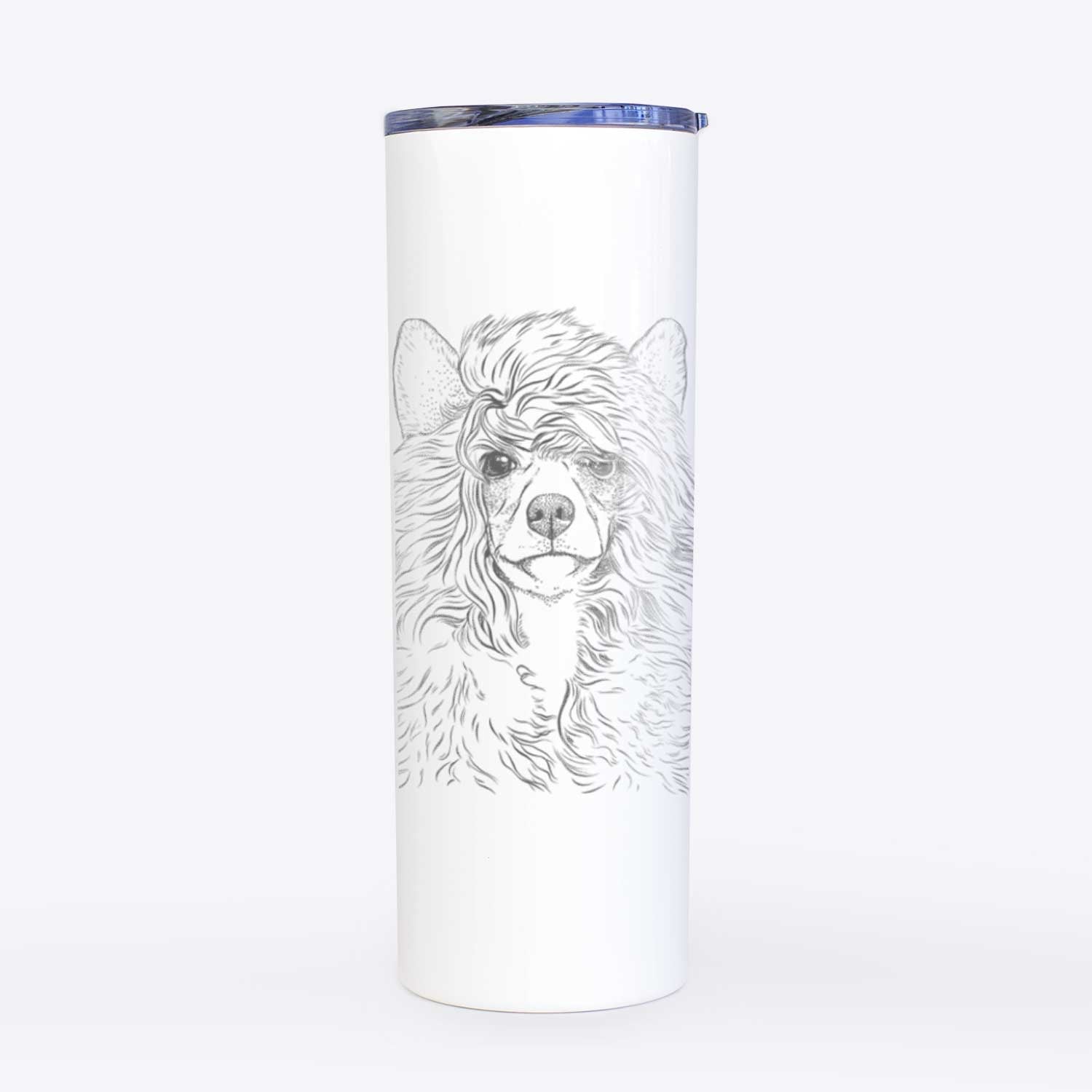 Preston the Powderpuff Chinese Crested - 20oz Skinny Tumbler