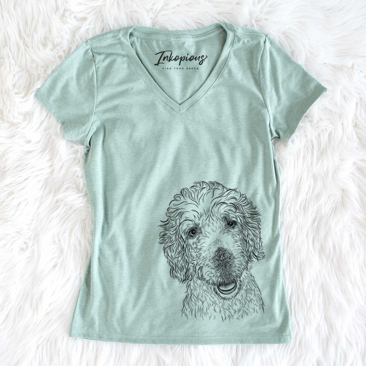 Bare Preston the Labradoodle - Women's V-neck Shirt