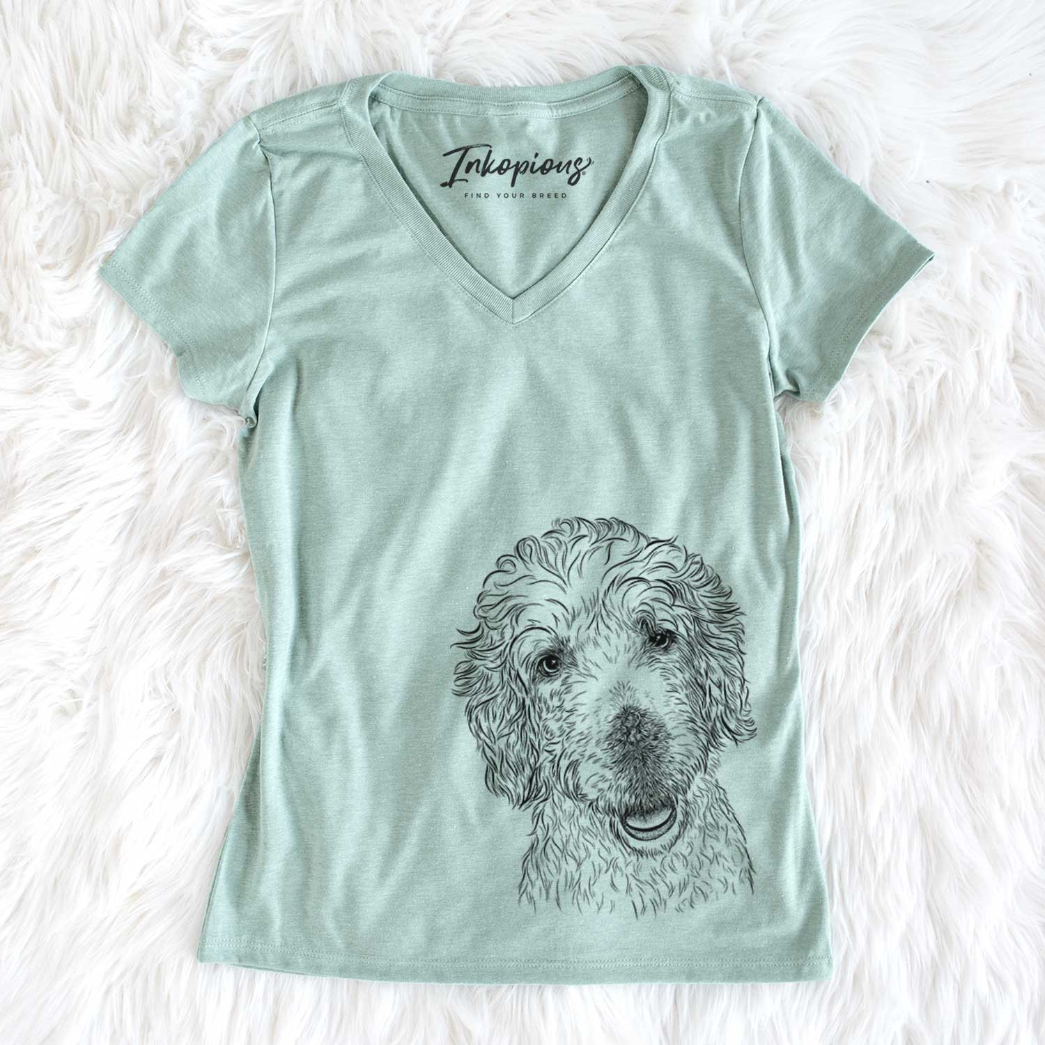 Bare Preston the Labradoodle - Women's V-neck Shirt