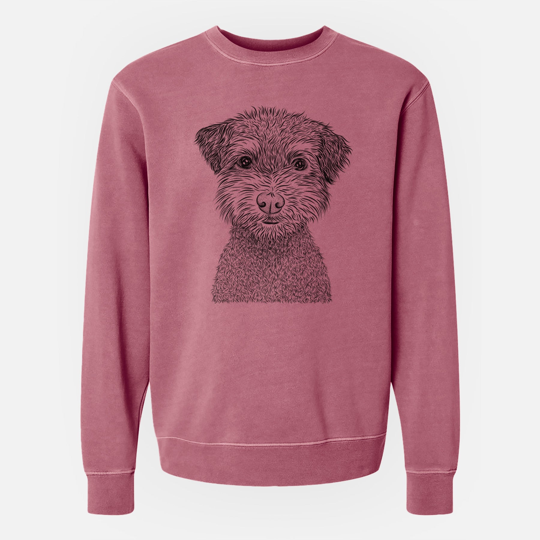 Bare Pretzel the Schnoodle - Unisex Pigment Dyed Crew Sweatshirt