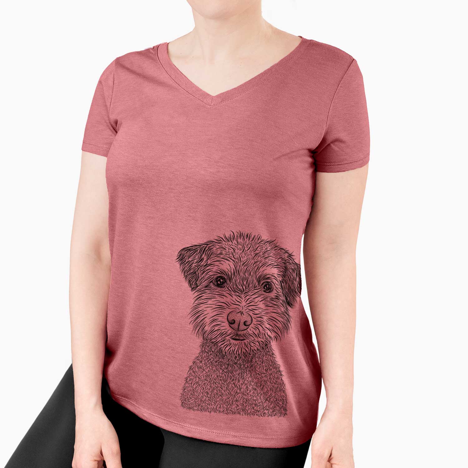 Bare Pretzel the Schnoodle - Women's V-neck Shirt