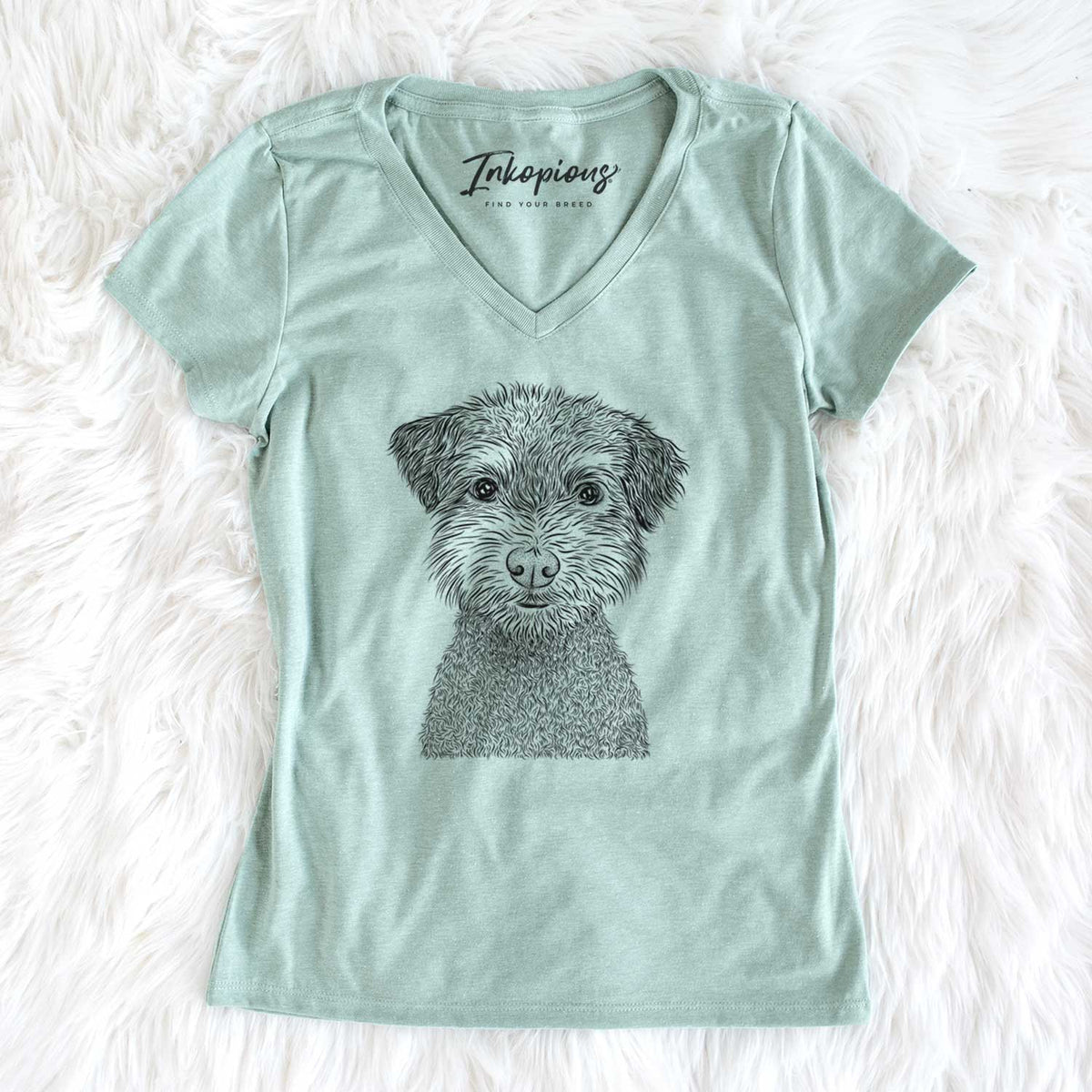 Bare Pretzel the Schnoodle - Women&#39;s V-neck Shirt