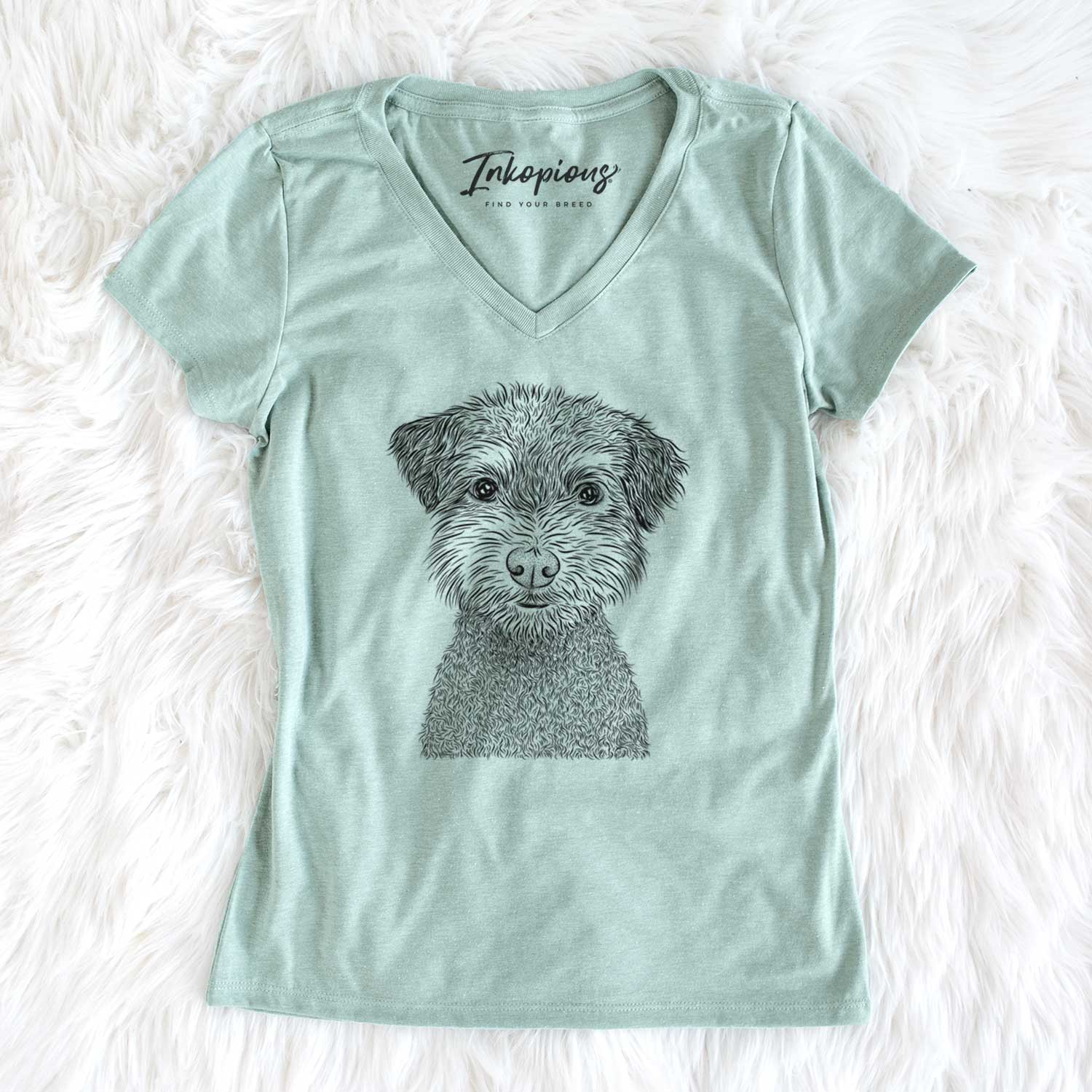 Bare Pretzel the Schnoodle - Women's V-neck Shirt