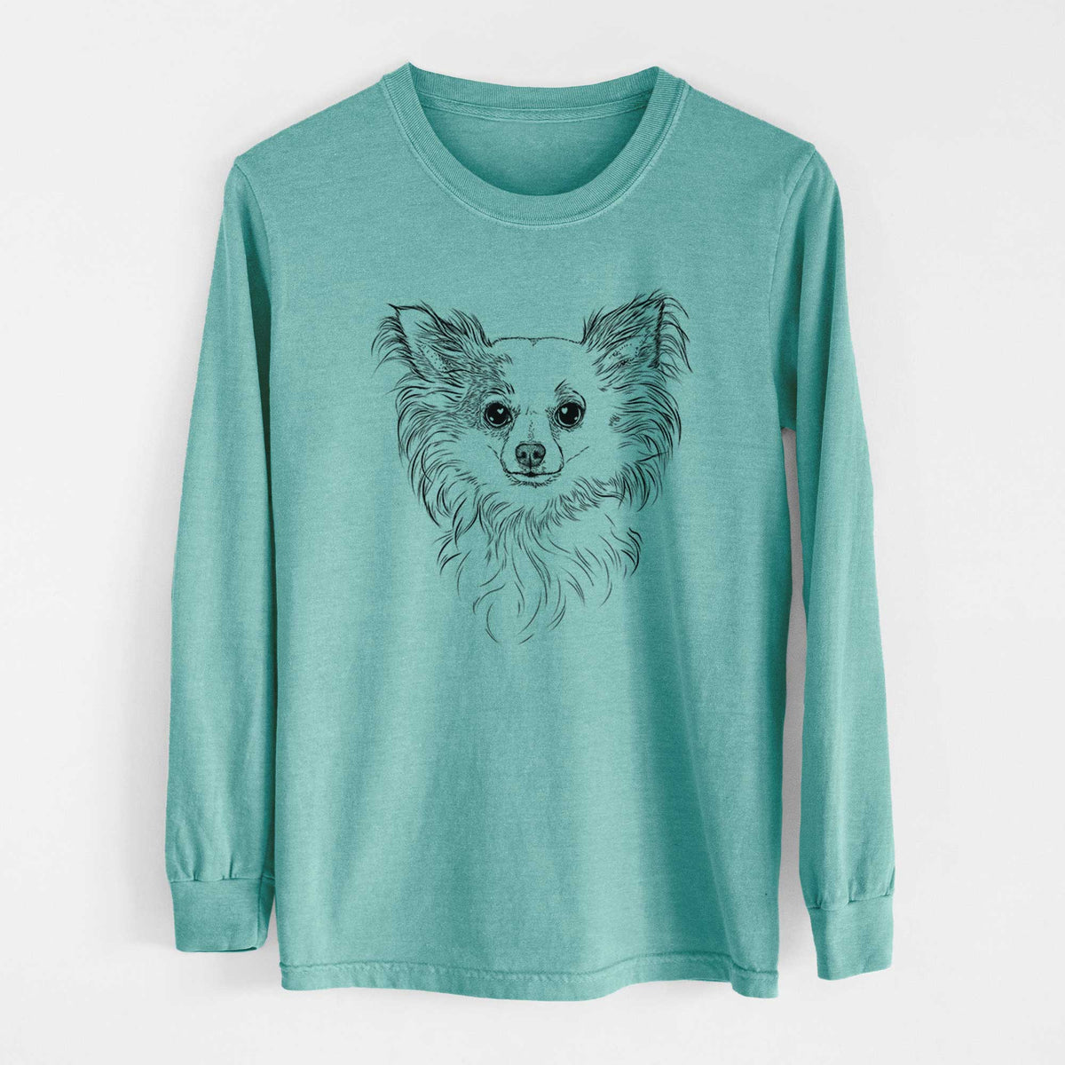 Bare Princess Ava the Long Haired Chihuahua - Heavyweight 100% Cotton Long Sleeve